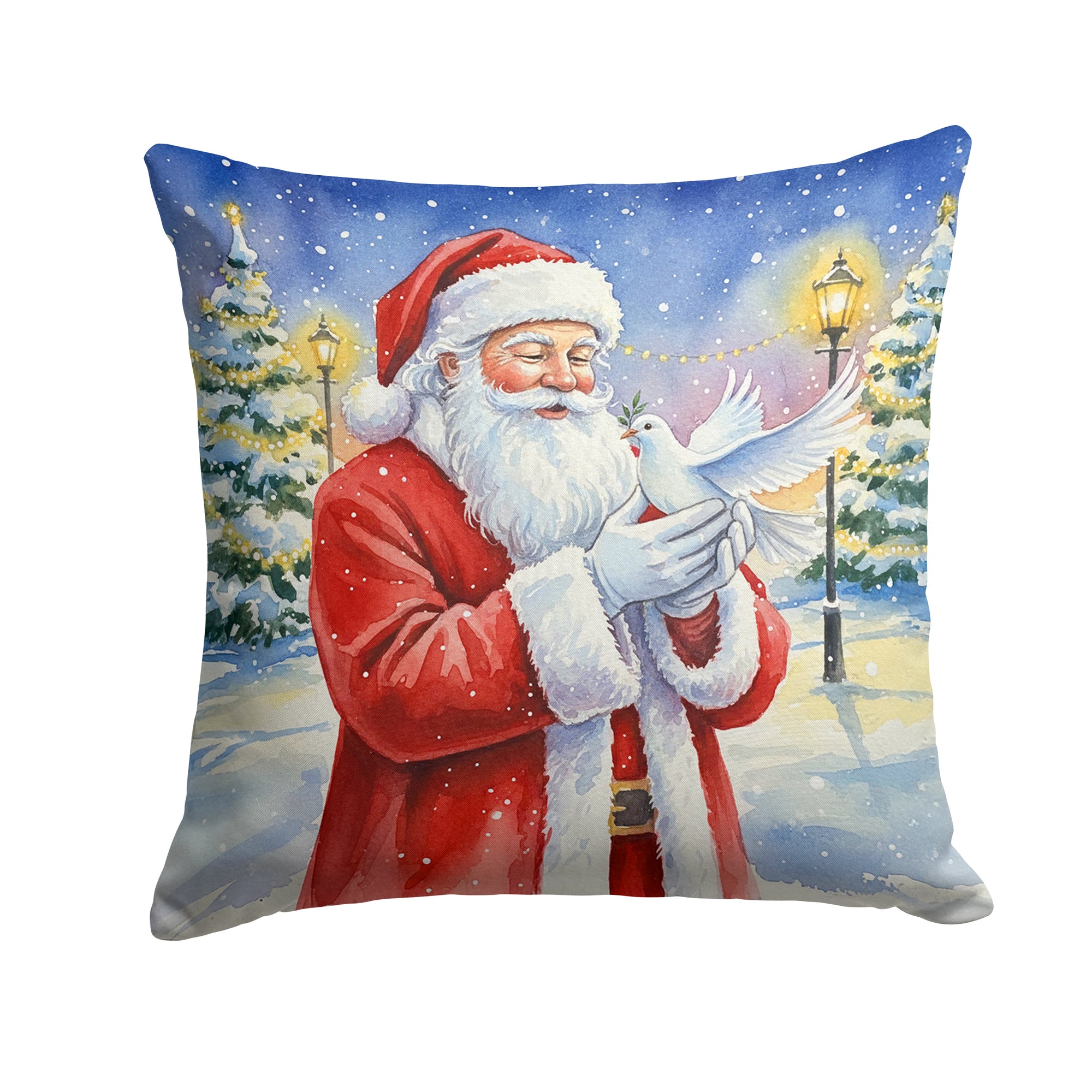 Caroline's Treasures Dove with Santa Claus Throw Pillow