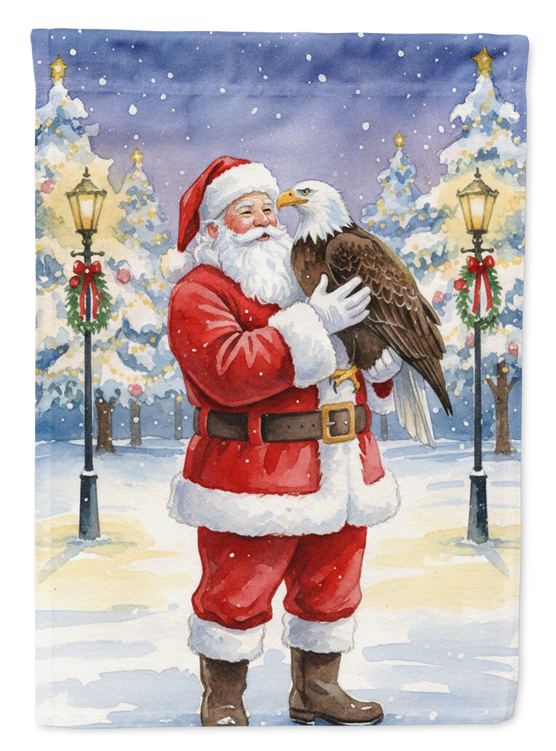 Caroline's Treasures Eagle with Santa Claus House Flag