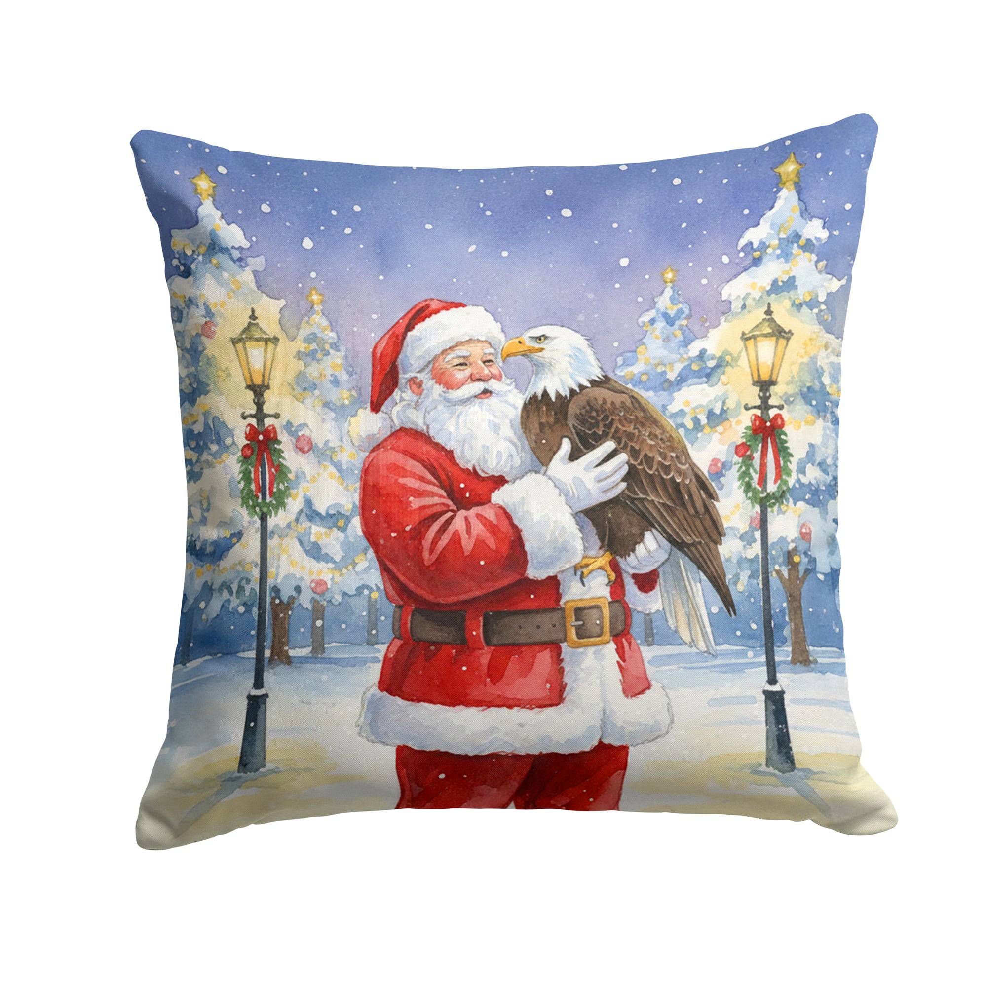 Caroline's Treasures Eagle with Santa Claus Throw Pillow