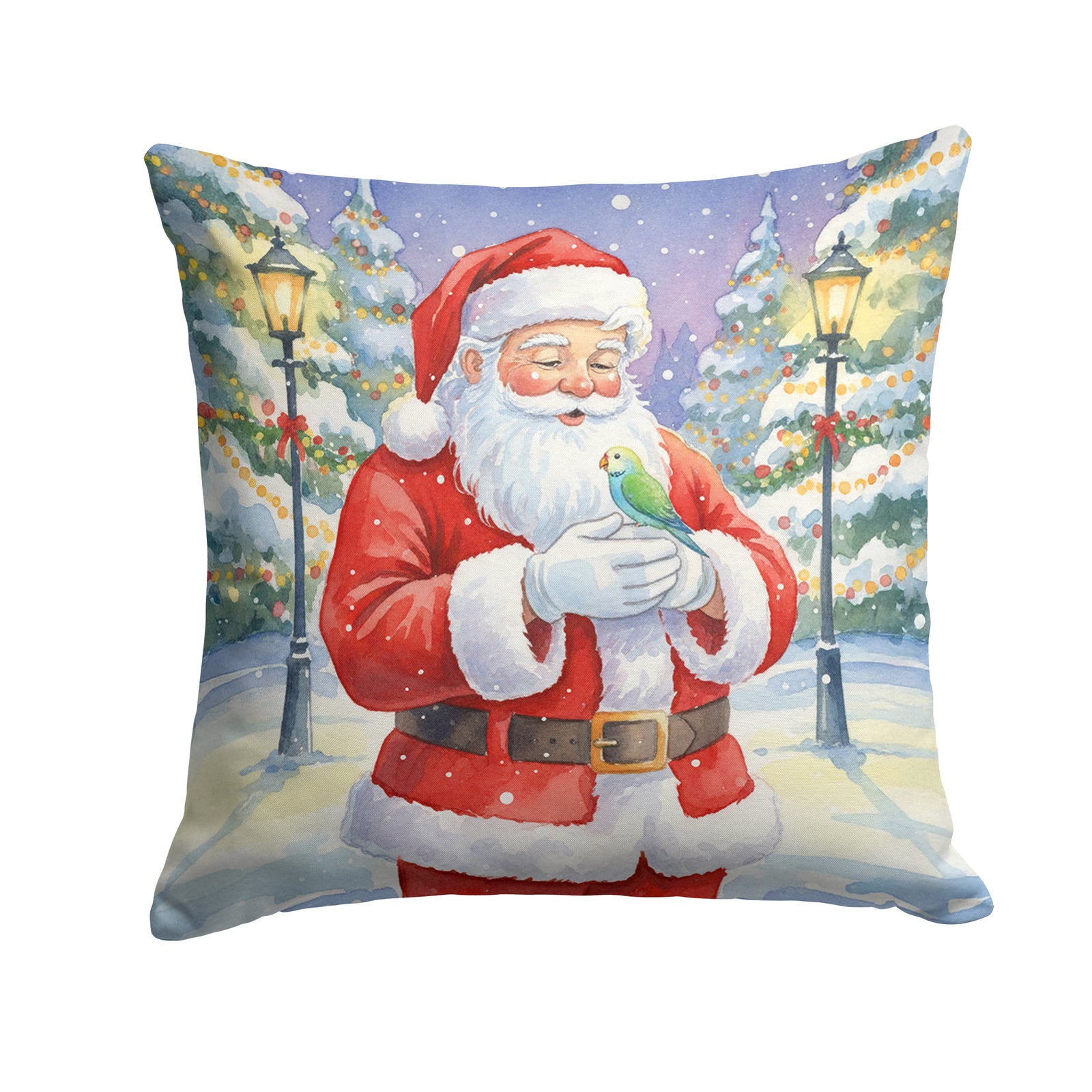 Caroline's Treasures Parrotlet with Santa Claus Throw Pillow
