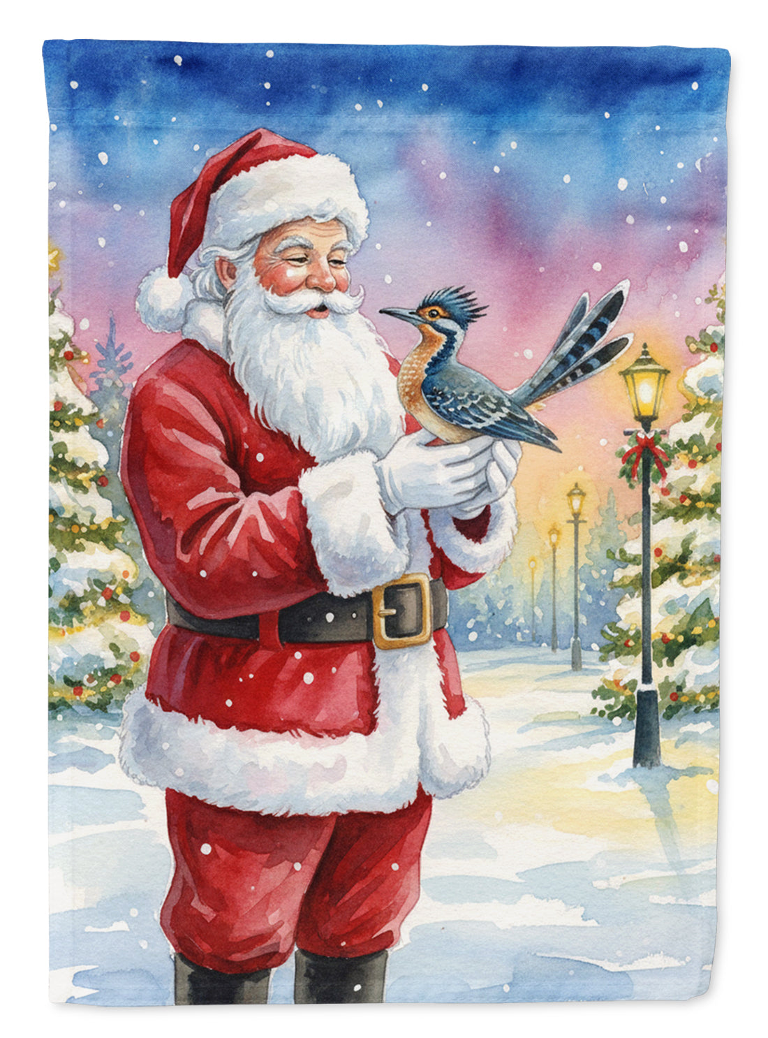 Caroline's Treasures Roadrunner with Santa Claus Garden Flag