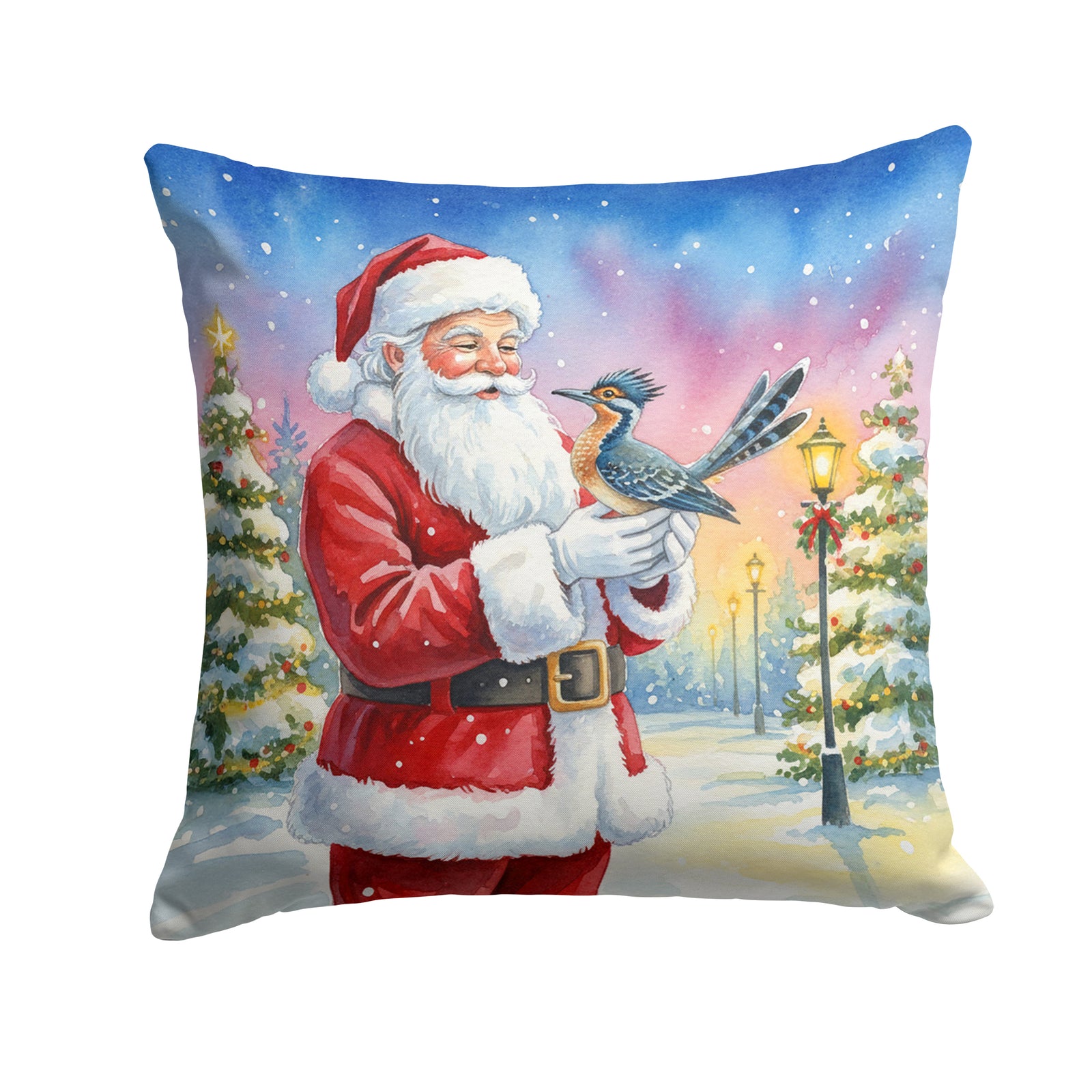 Caroline's Treasures Roadrunner with Santa Claus Throw Pillow