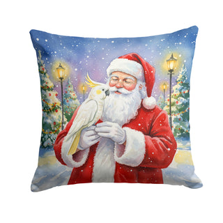 Caroline's Treasures Umbrella Cockatoo with Santa Claus Throw Pillow