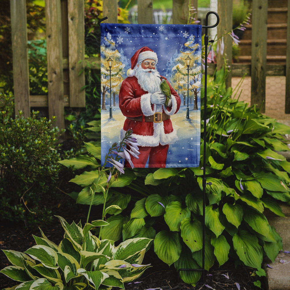 Caroline's Treasures Woodpecker with Santa Claus Garden Flag