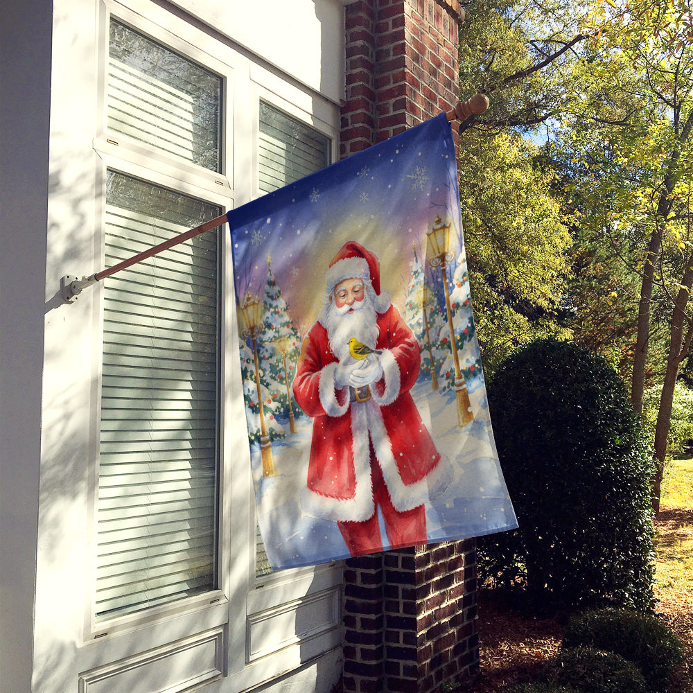 Caroline's Treasures Yellowhammer with Santa Claus House Flag