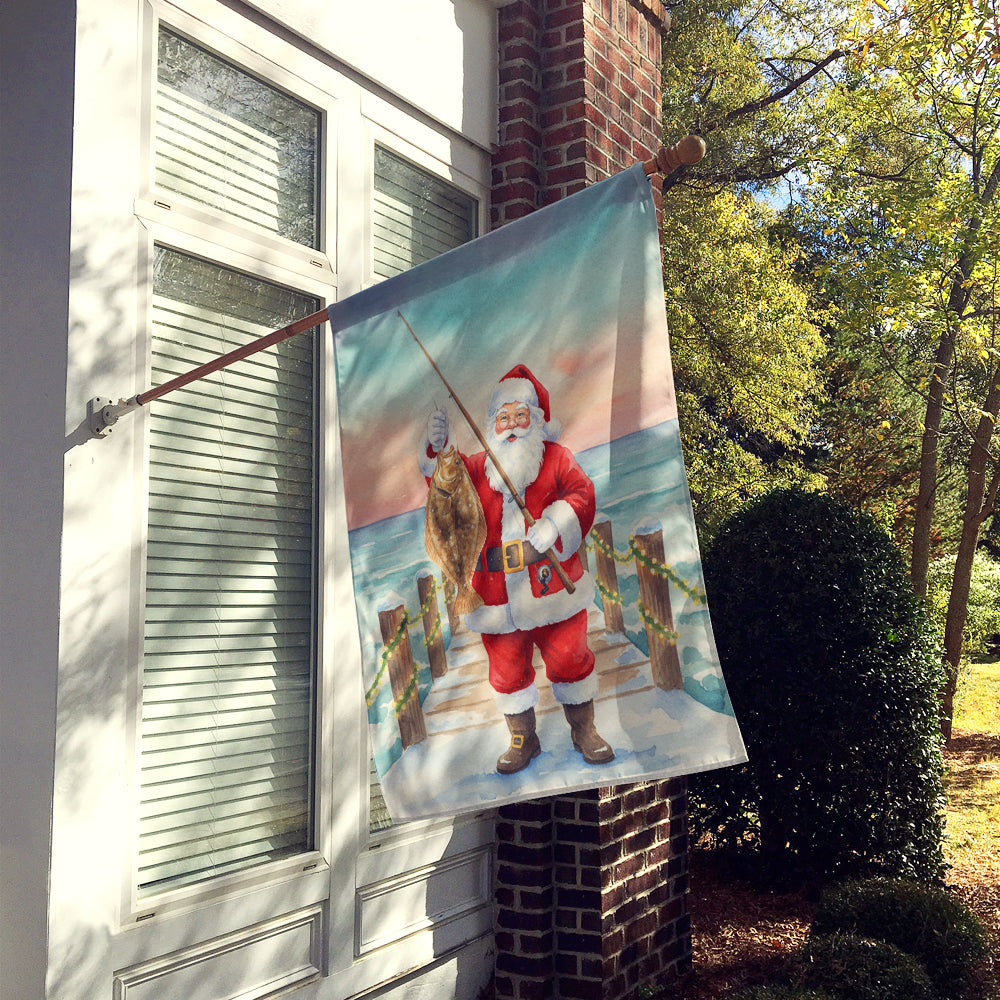 Caroline's Treasures Fishing Santa Claus with Flounder Christmas House Flag