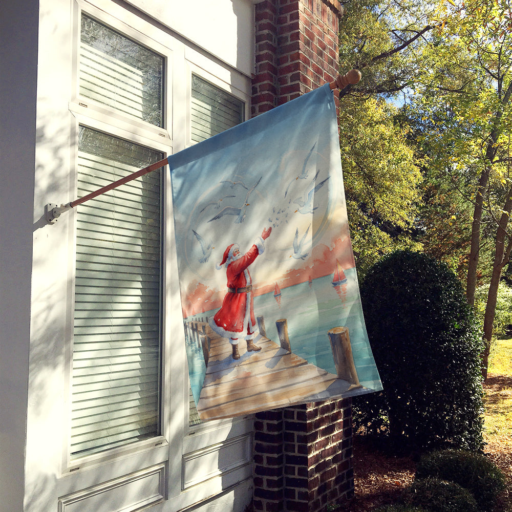 Caroline's Treasures Santa Claus Feeding the Seagulls Christmas House Flag