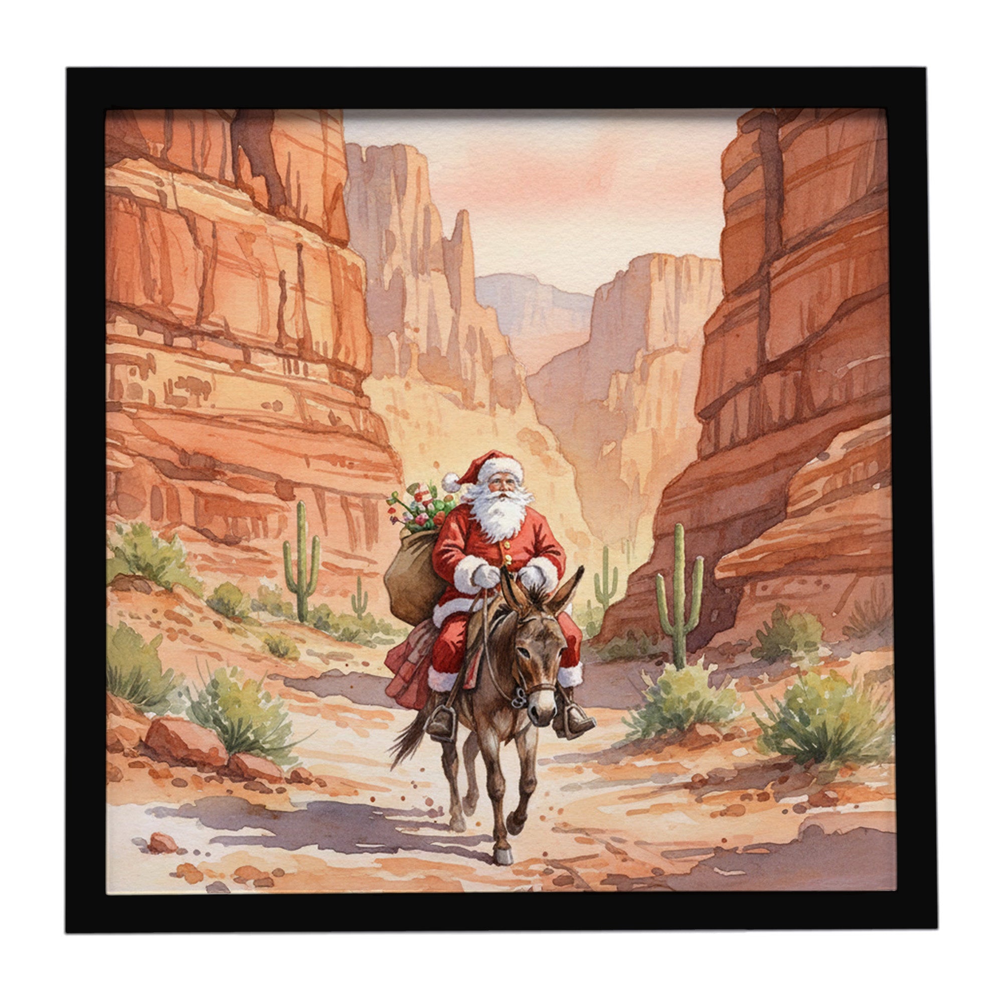 Caroline's Treasures Santa Claus in the Desert Canyon Christmas Framed Metal Print