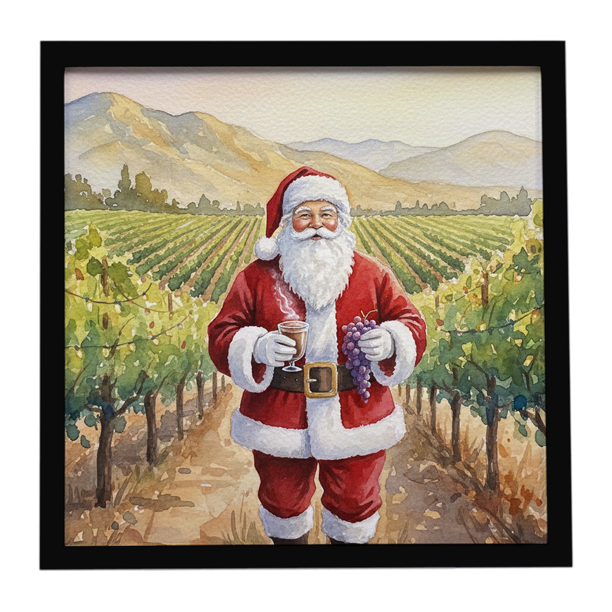 Caroline's Treasures Santa Claus in the Vineyard Christmas Framed Metal Print