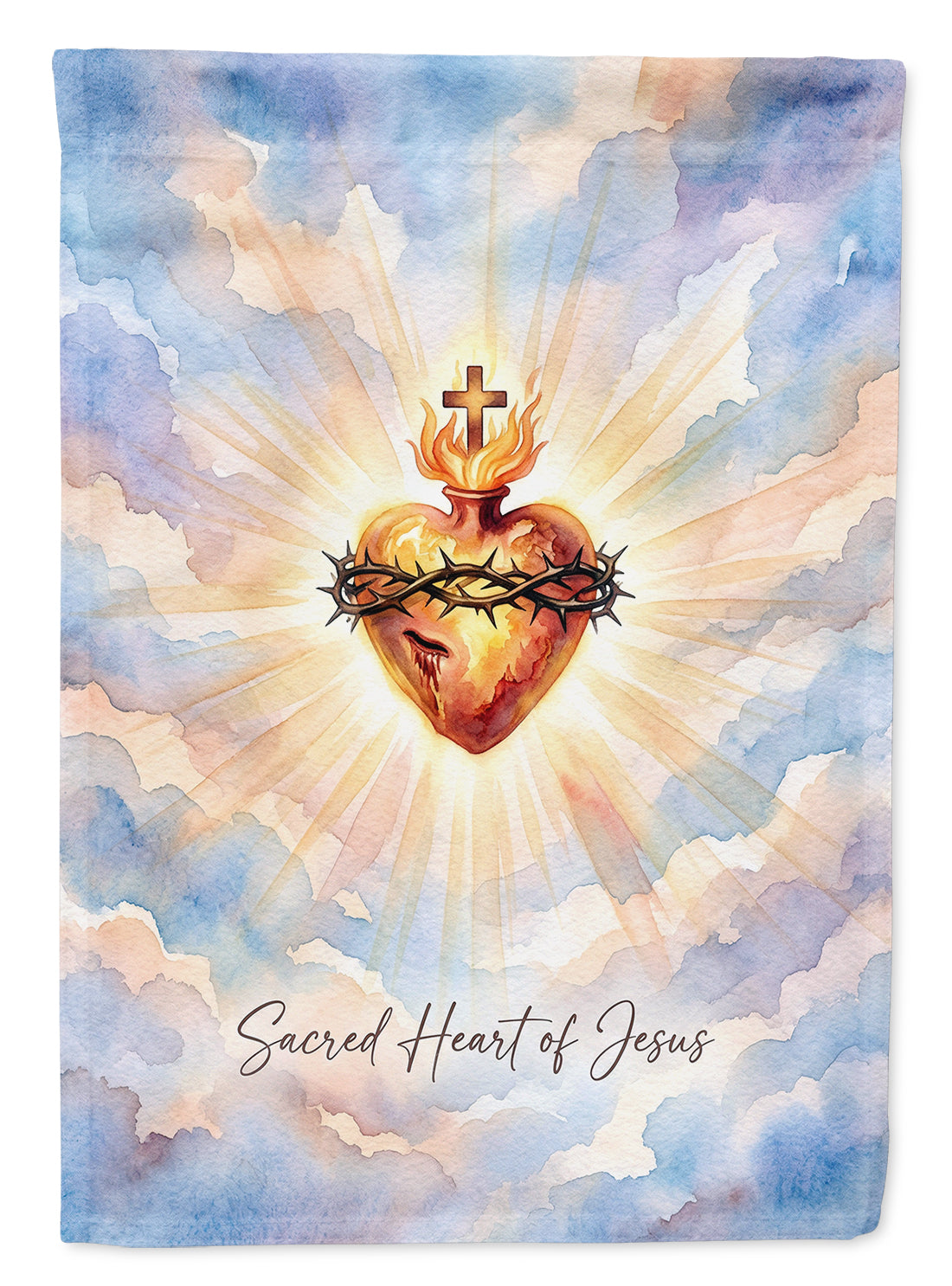 Caroline's Treasures Sacred Heart of Jesus Catholic Art Radiant Devotional Design Garden Flag Mailbox Decorative Yard Banner Outside Patio Artwork for Flower Beds, Garden Size, Multicolor