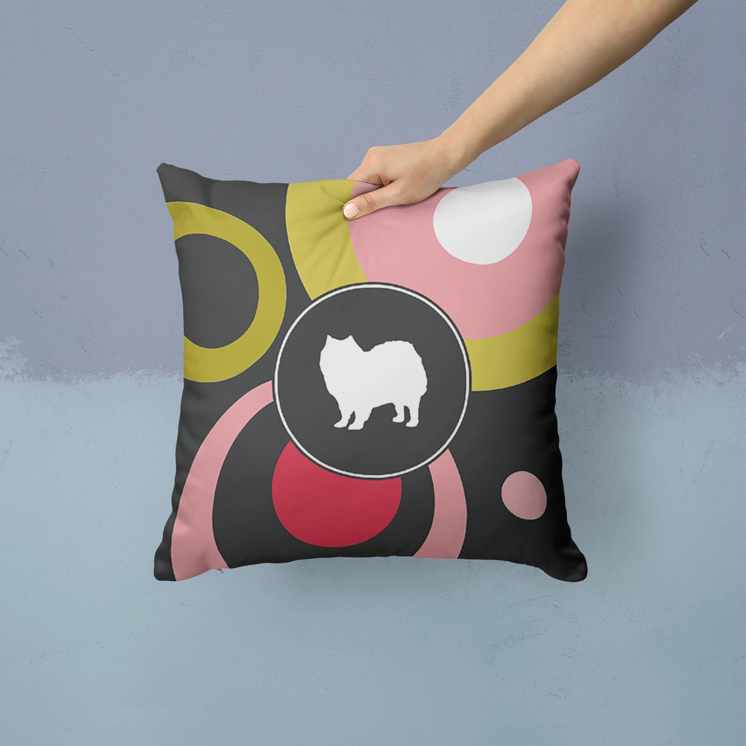 Caroline's Treasures American Eskimo Throw Pillow - 14x14 Decorative Pillow – Art for Your Home & Patio