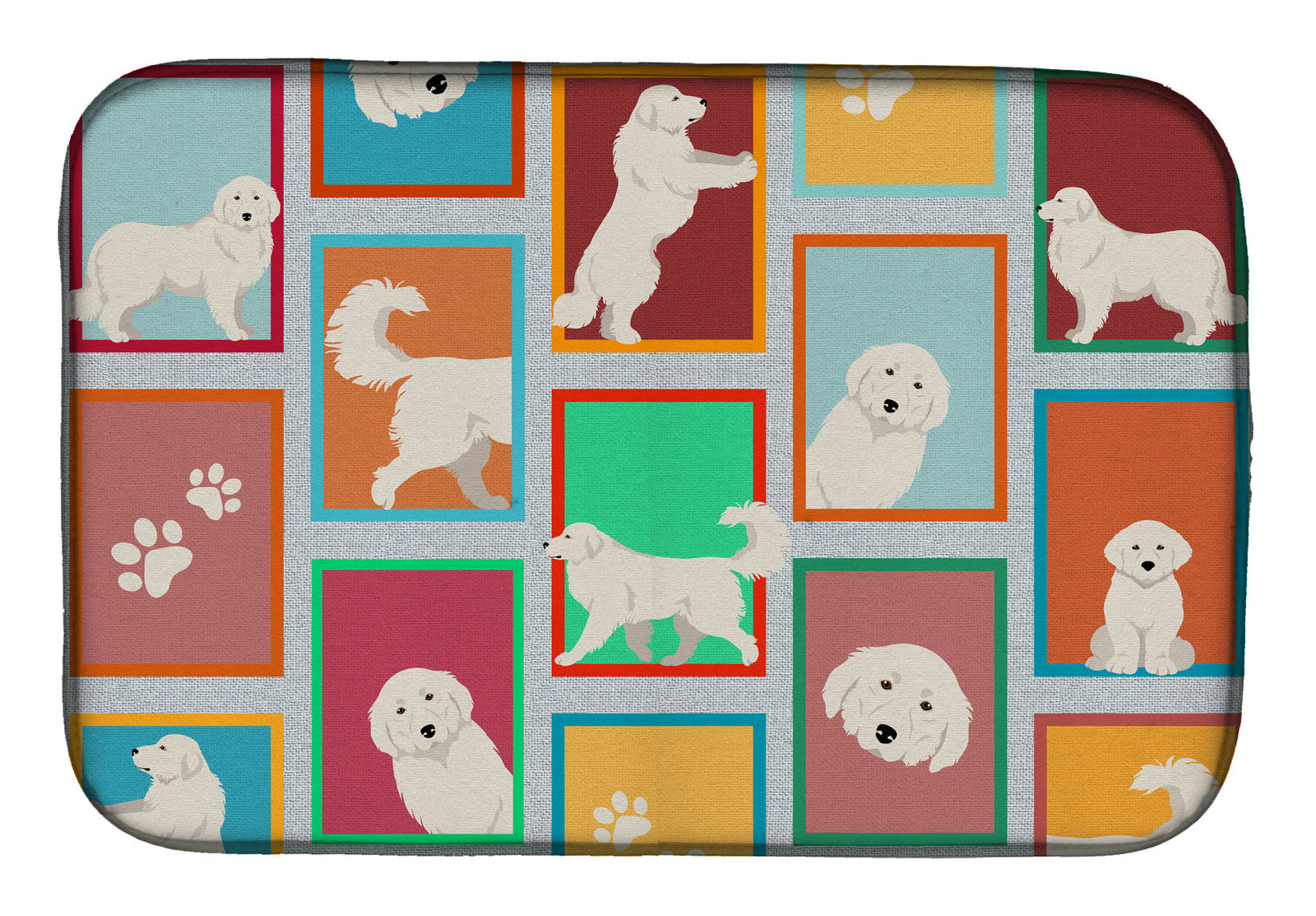 Caroline's Treasures Lots of Great Pyrenees Dish Drying Mat