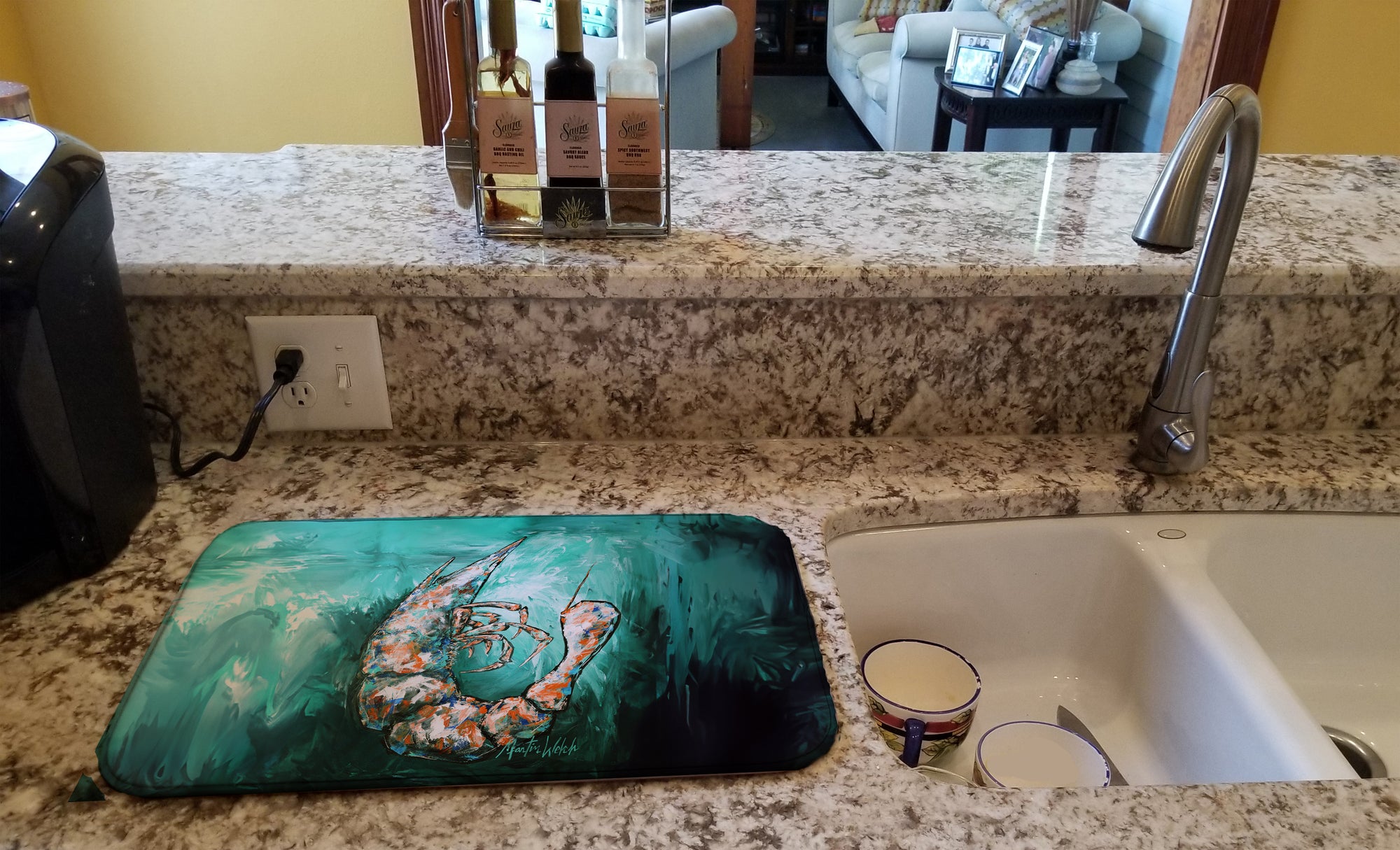 A Touch of Blue Shrimp Dish Drying Mat