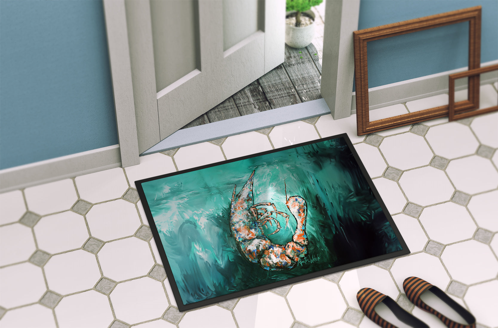 A Touch of Blue Shrimp Doormat