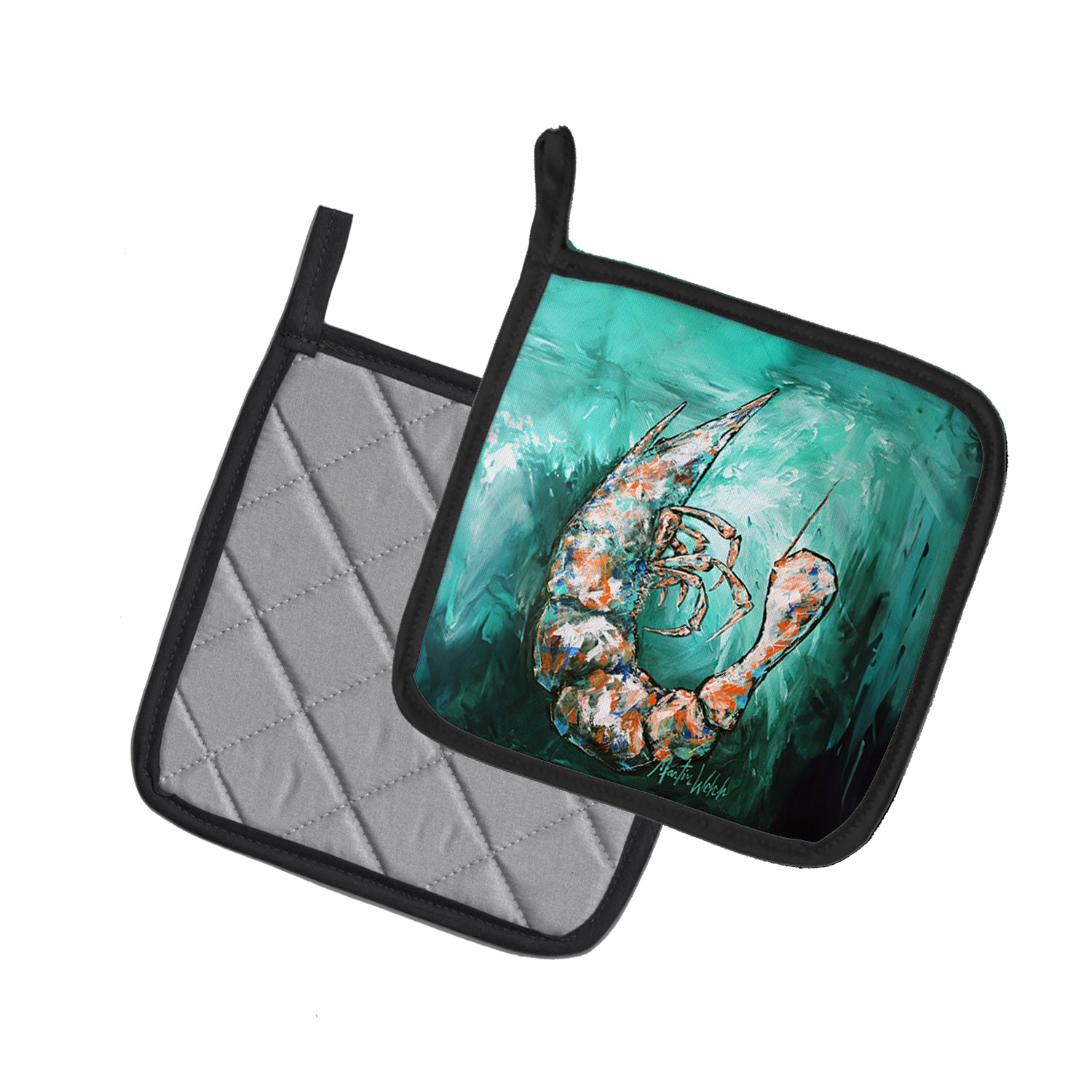 Buy this A Touch of Blue Shrimp Pair of Pot Holders