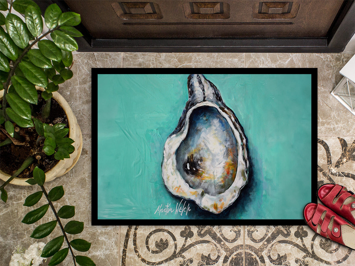 Caroline's Treasures Aqua Pearl Oyster Doormat-24x36 Indoor / Outdoor Rug | Made in USA