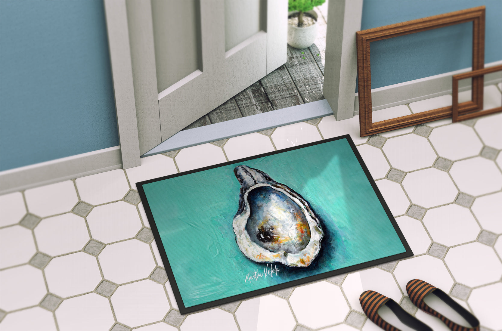 Aqua Pearl Oyster Doormat
