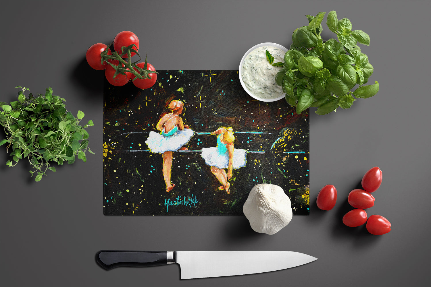At Practice Ballet Glass Cutting Board