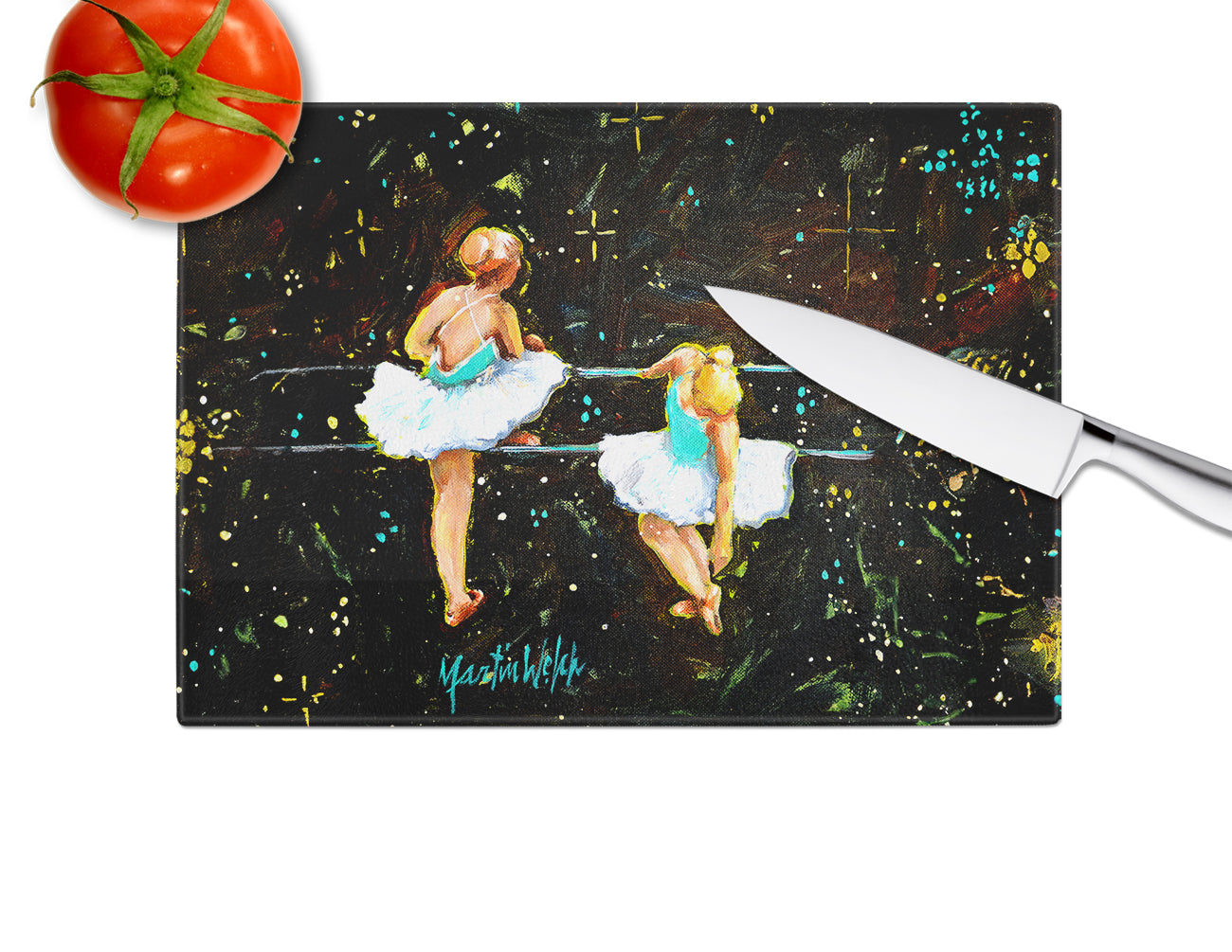 At Practice Ballet Glass Cutting Board
