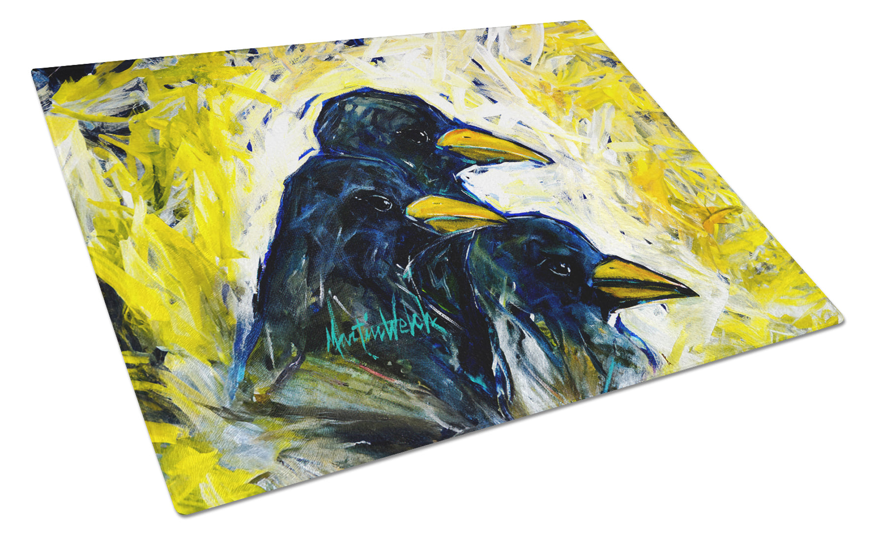 Buy this Baked In A Pie Crows Glass Cutting Board