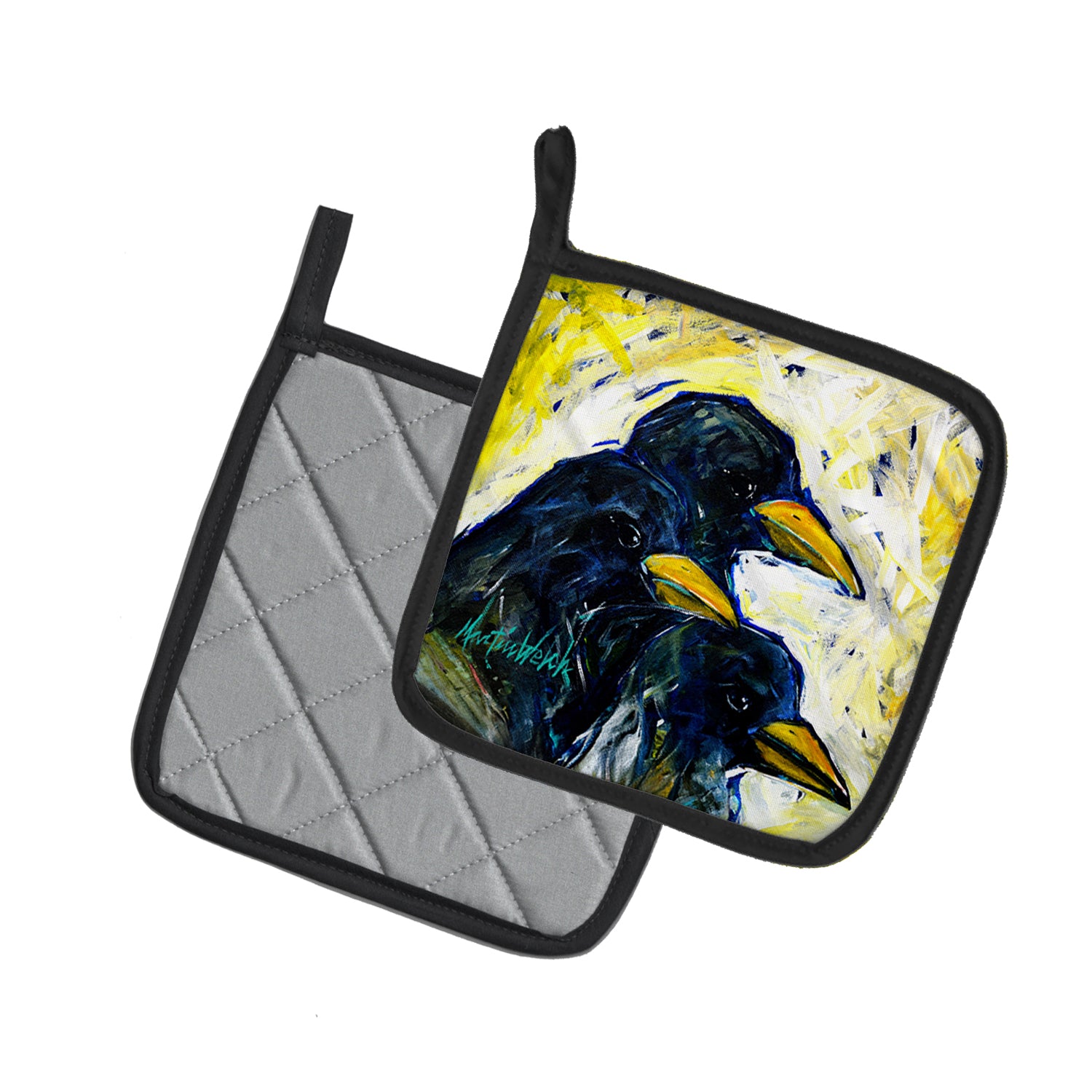 Baked In A Pie Crows Pair of Pot Holders