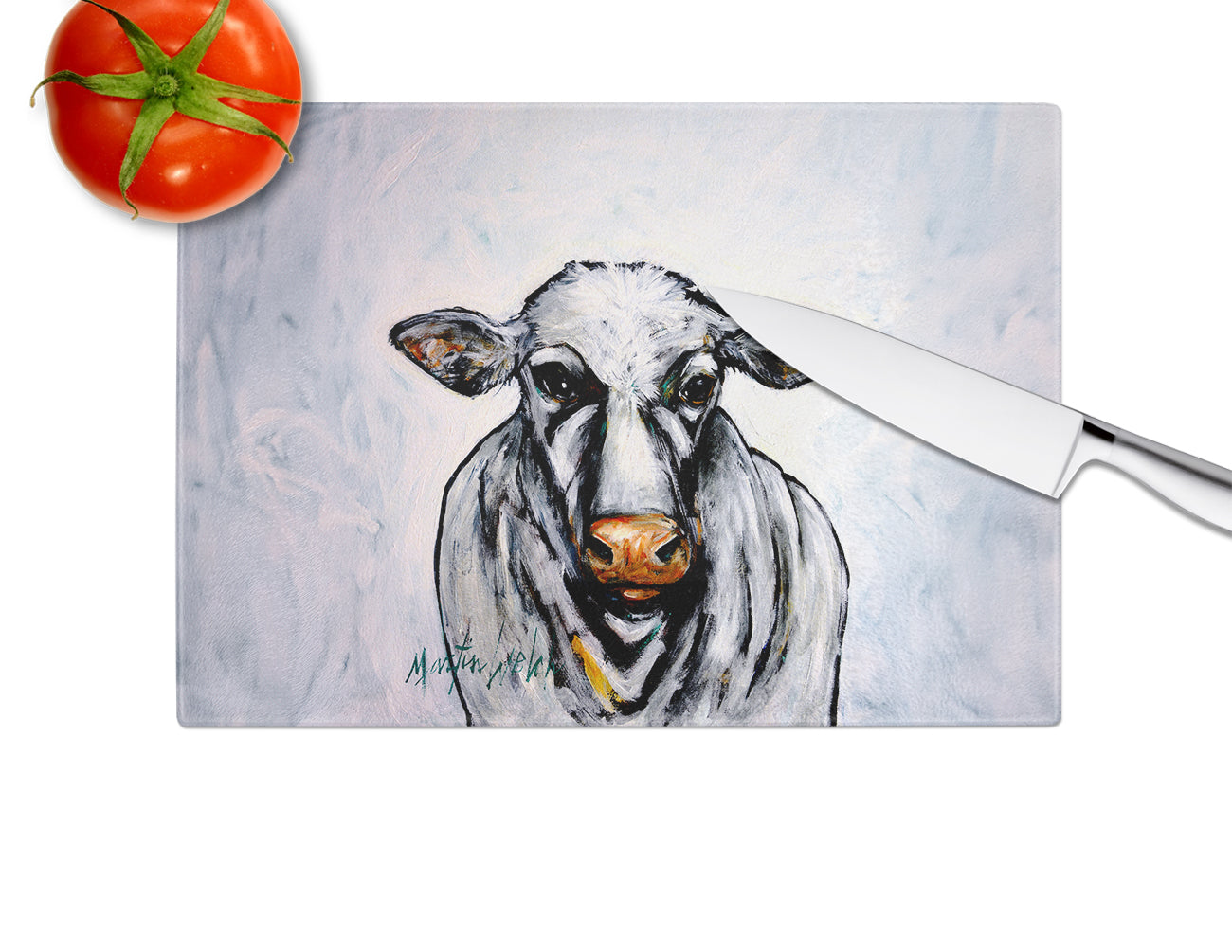 Bessie the Cow Glass Cutting Board