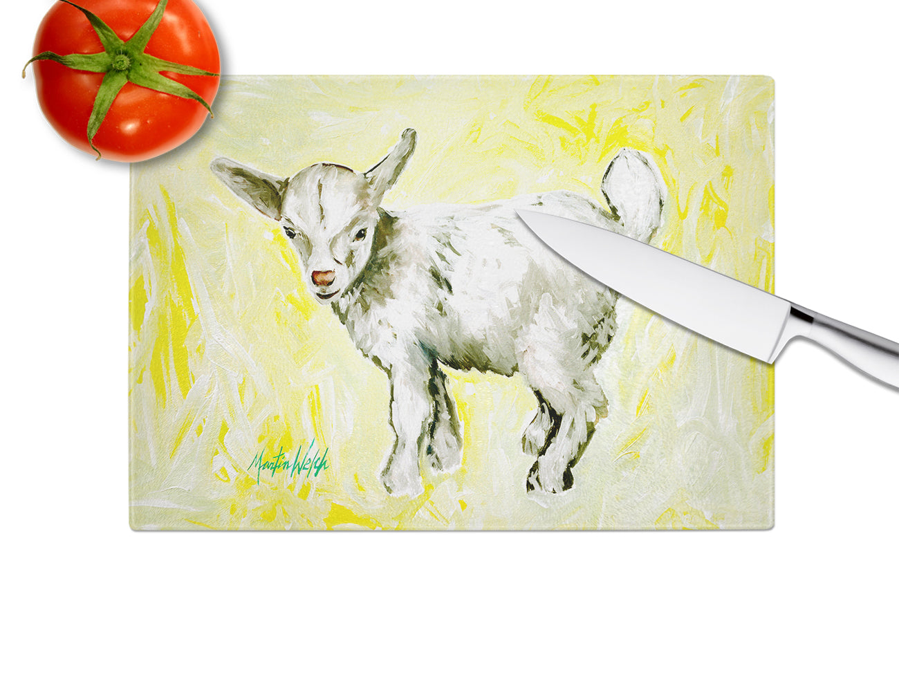 Billy The Kid Goat Glass Cutting Board