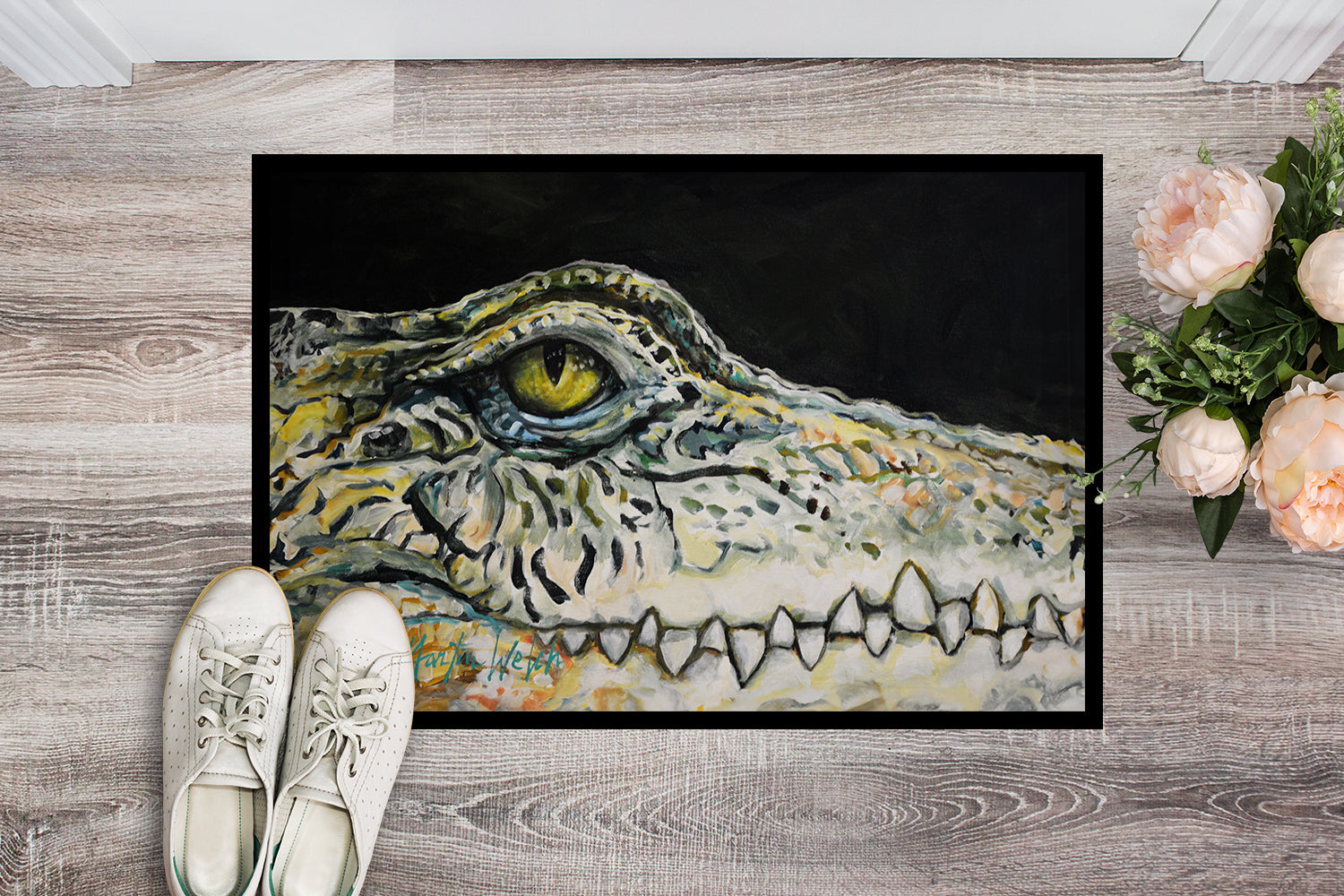 Buy this Bite Me Alligator Doormat