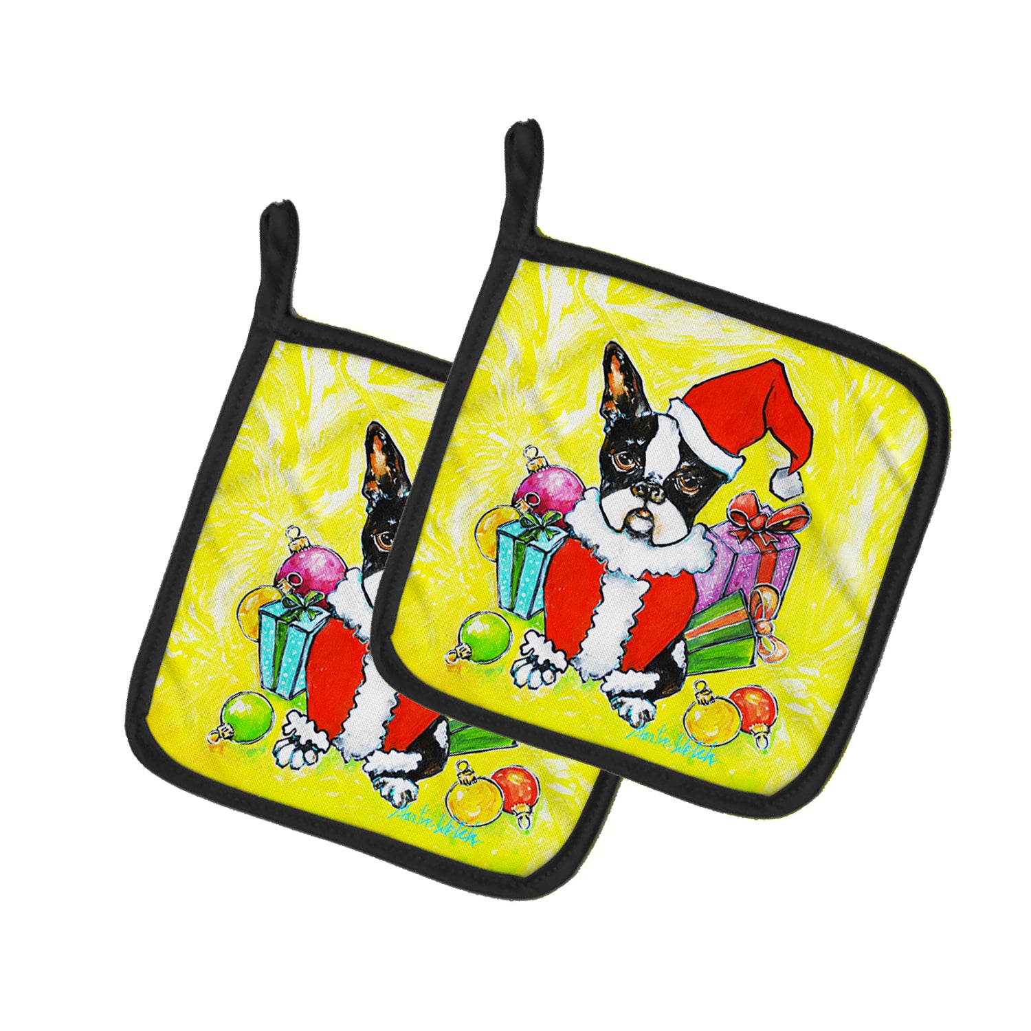 Buy this Boston Terrier Stinker That Stole Christmas Pair of Pot Holders