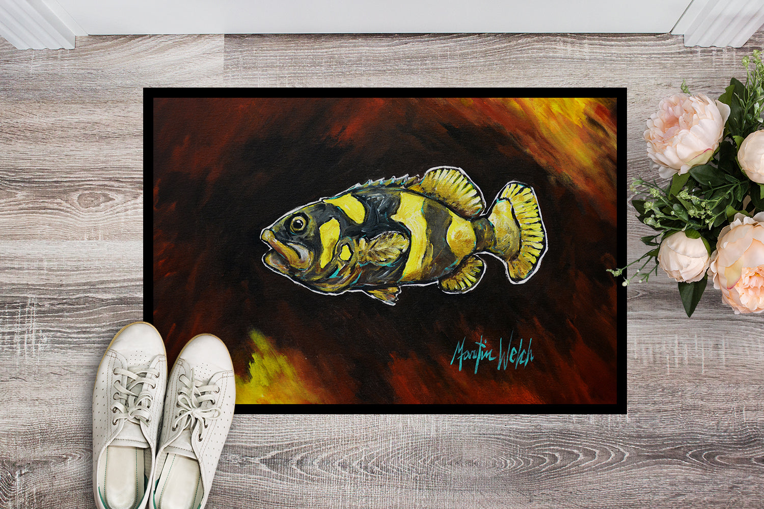 Caroline's Treasures Bumblebee Fish Doormat-24x36 Indoor / Outdoor Rug | Made in USA