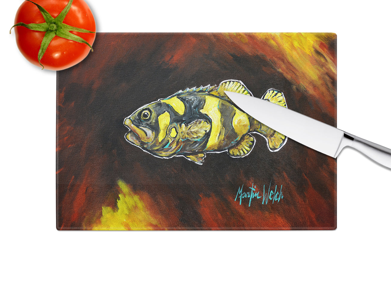 Bumblebee Fish Glass Cutting Board