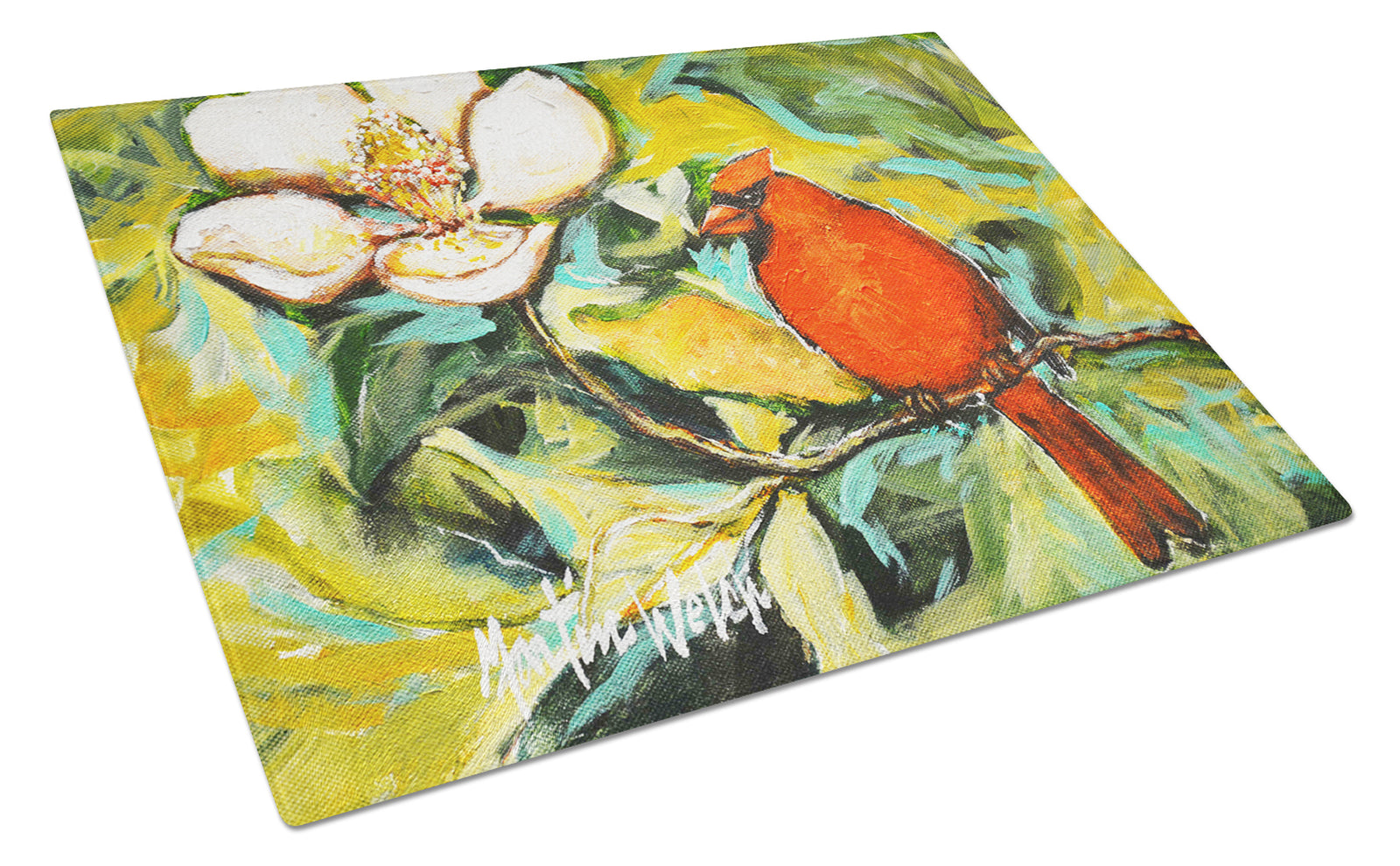 Buy this Cardinal with Magnolia Glass Cutting Board