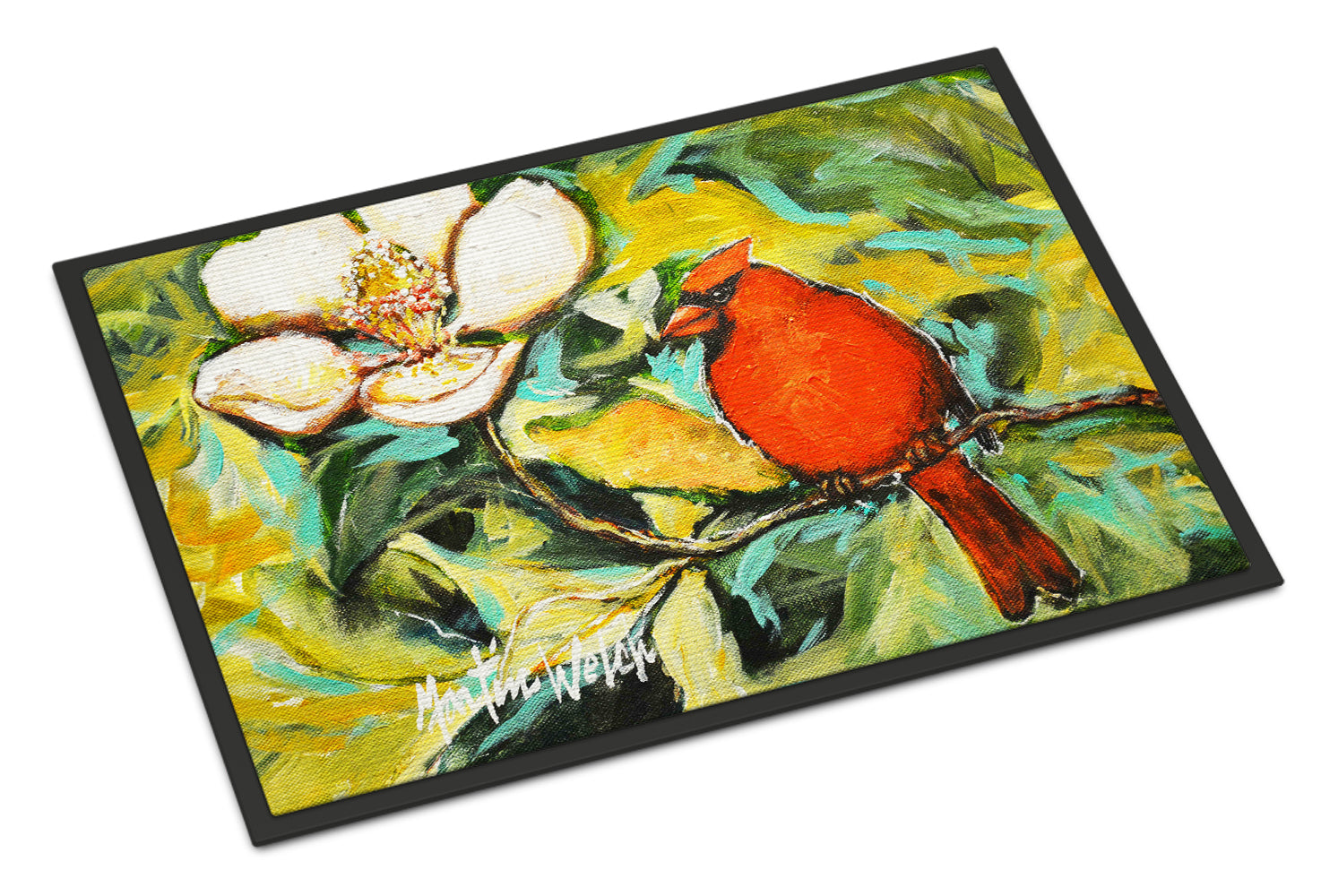 Caroline's Treasures Cardinal with Magnolia Doormat