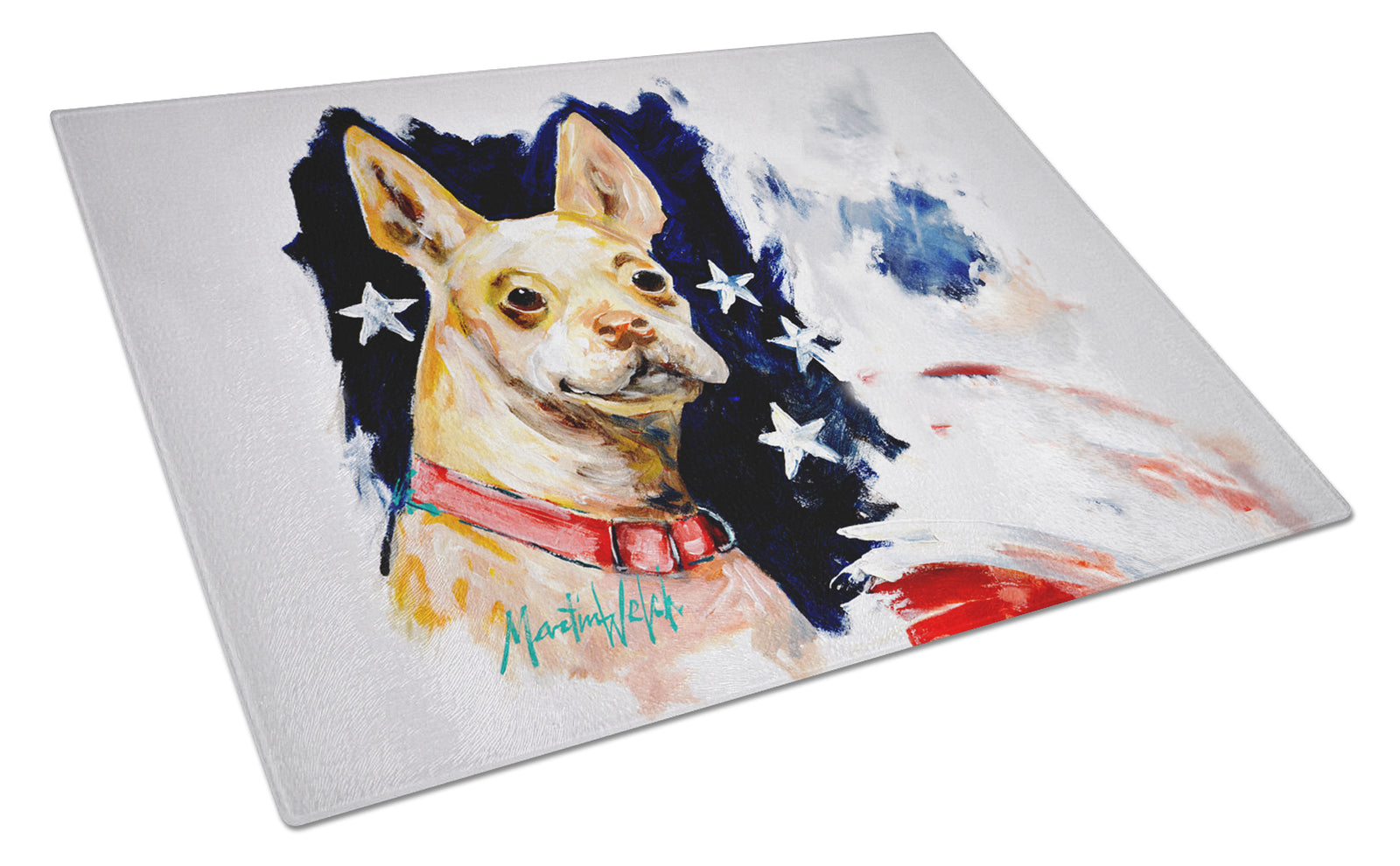 Buy this Chevy Boston Terrier Glass Cutting Board