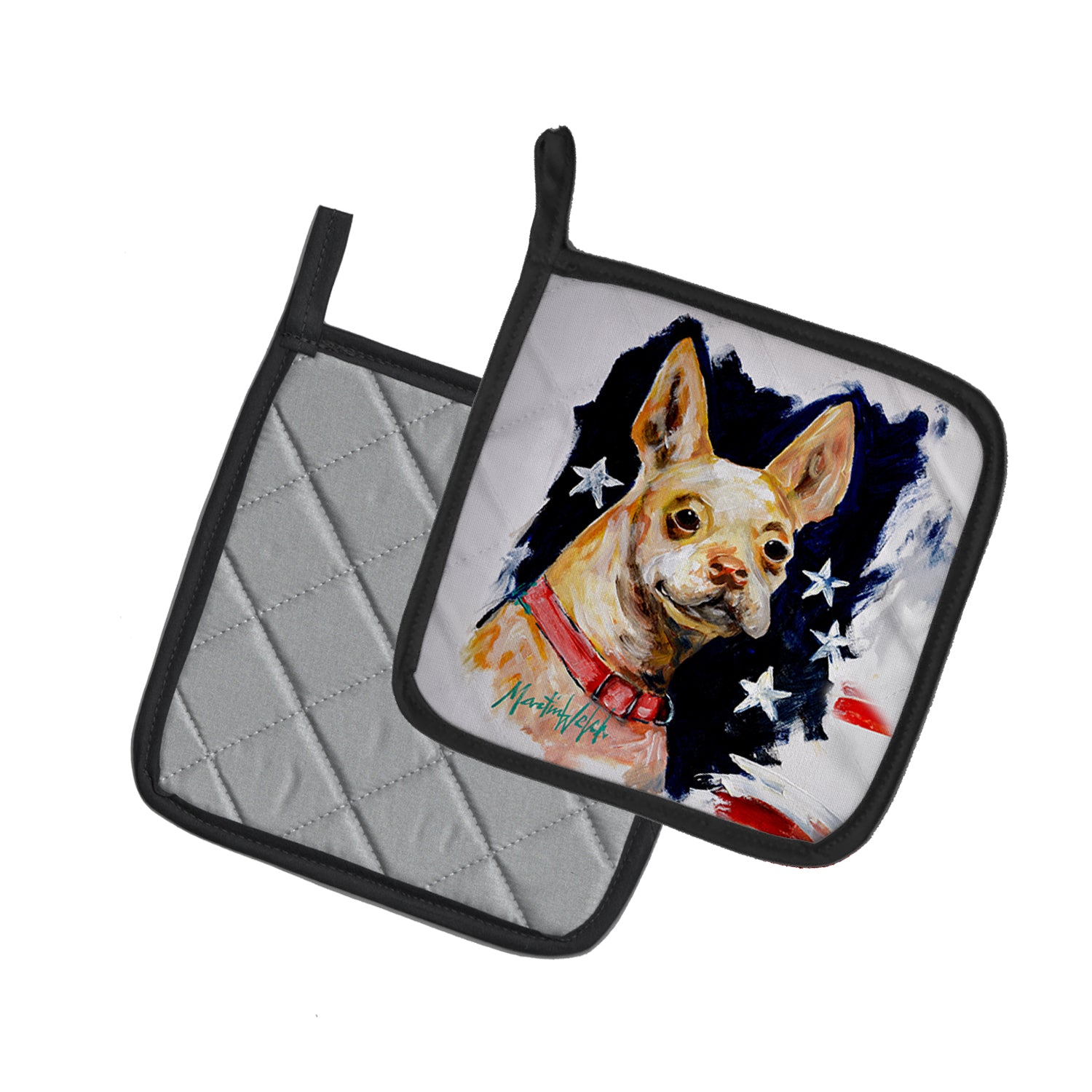 Buy this Chevy Boston Terrier Pair of Pot Holders