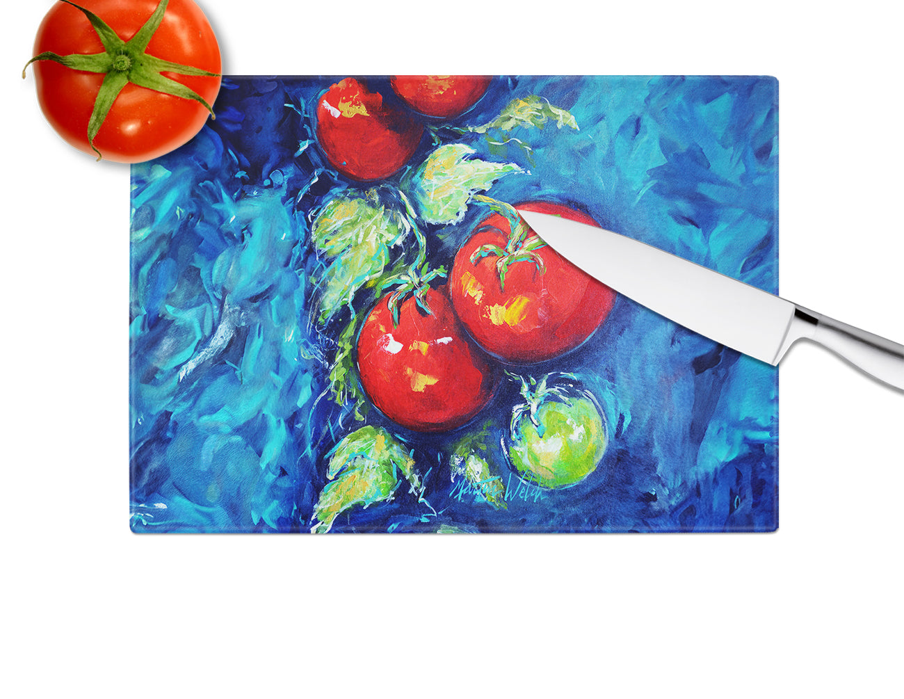 Creole Tomatoes Glass Cutting Board