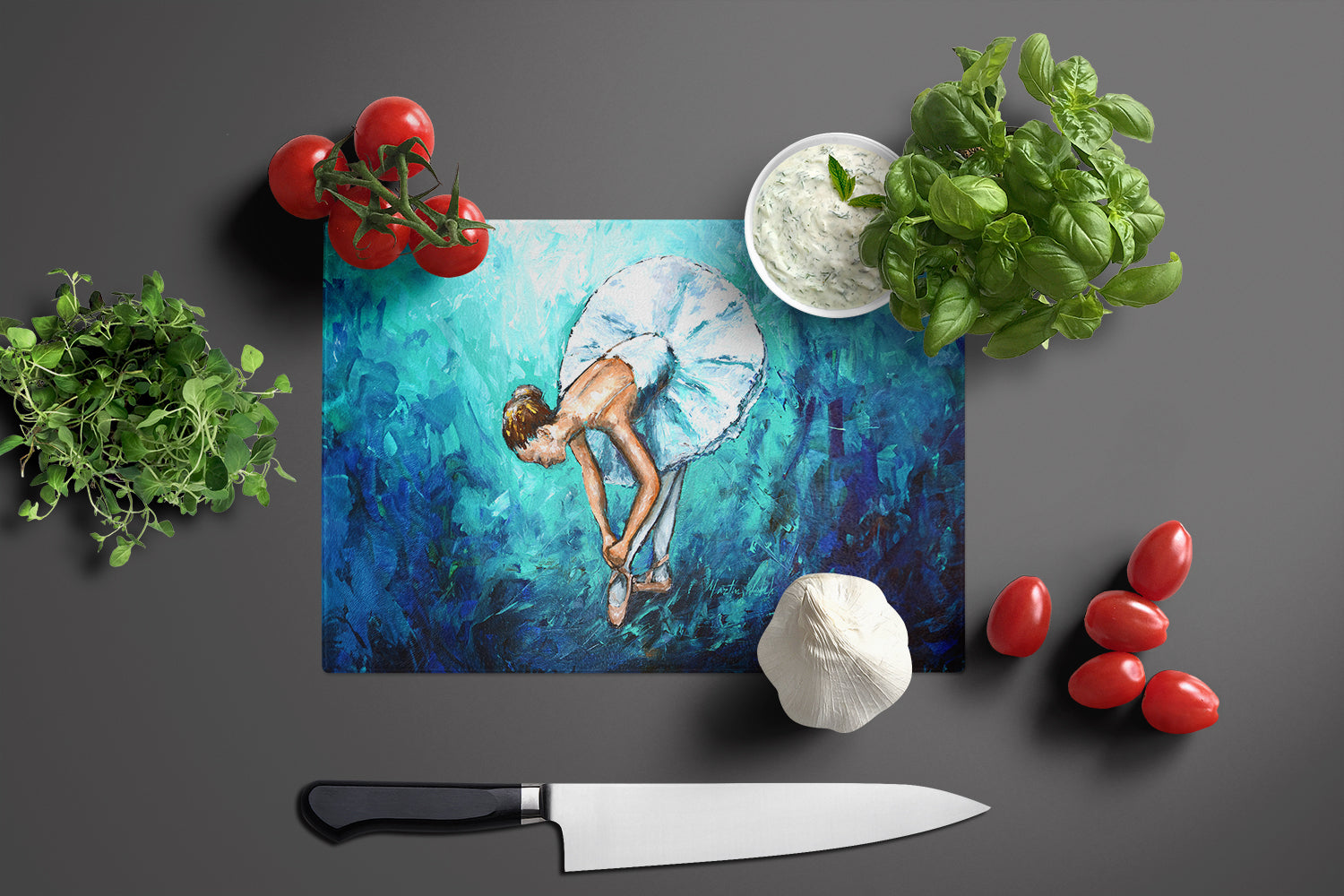 Early Practice Ballet Glass Cutting Board