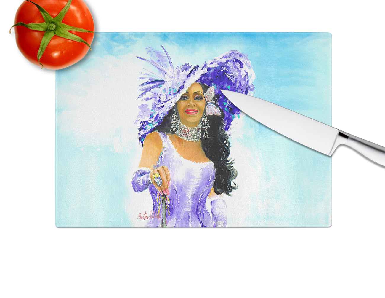 Easter Parade Glass Cutting Board
