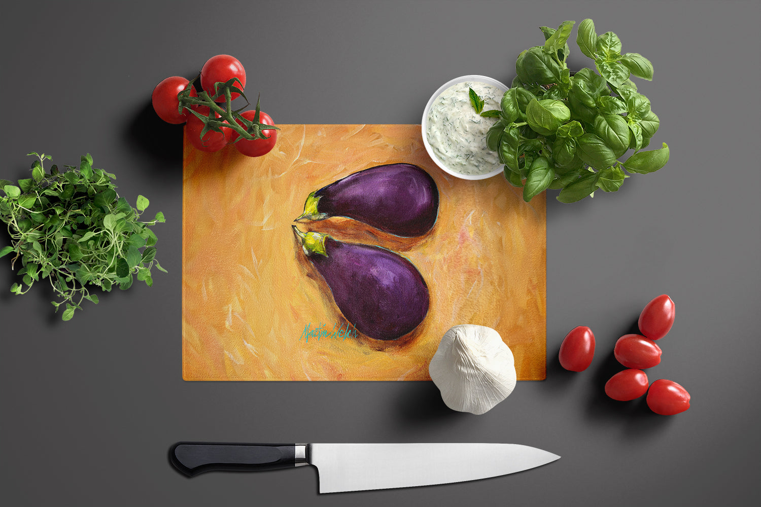 EP II Eggplant Glass Cutting Board