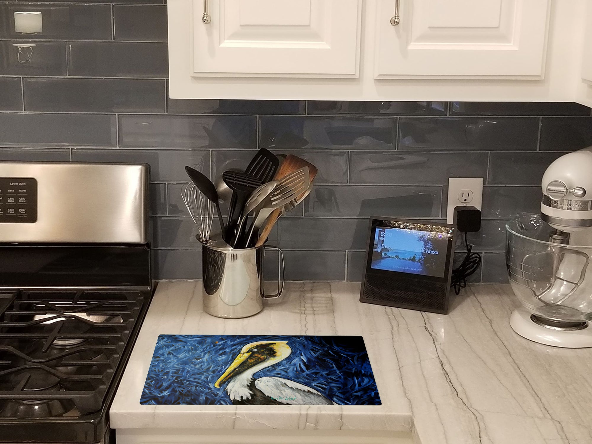 Fierce Pelican Glass Cutting Board