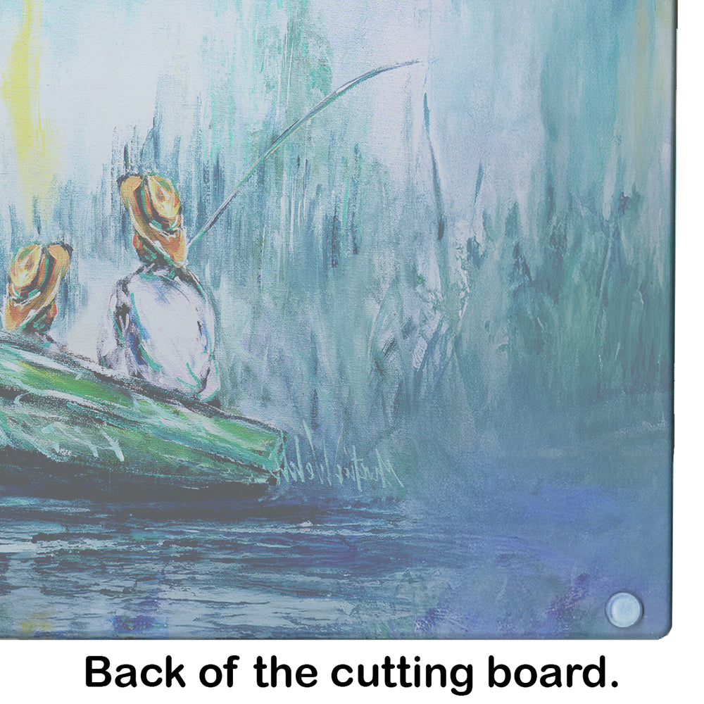 Fishing On The Bayou Glass Cutting Board