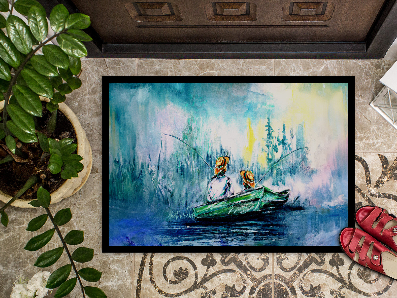 Caroline's Treasures Fishing On The Bayou Doormat