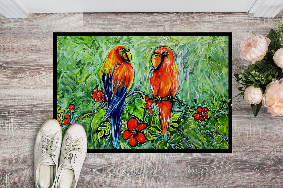 Caroline's Treasures Fred and Freda Parrots Doormat