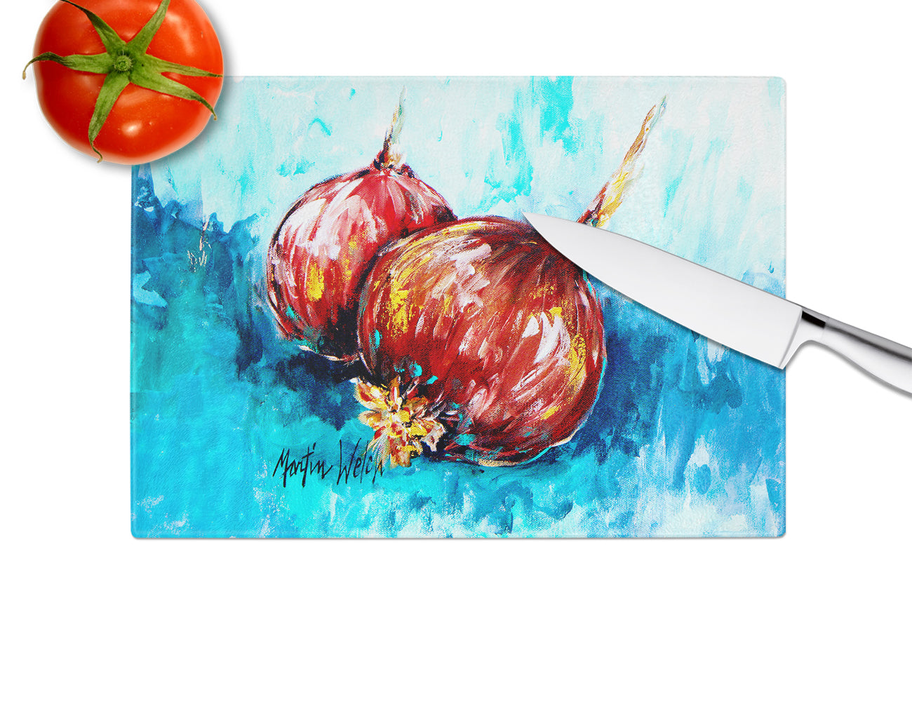 Caroline's Treasures Onion Funions Glass Cutting Boards – Durable, Decorative Kitchen Art