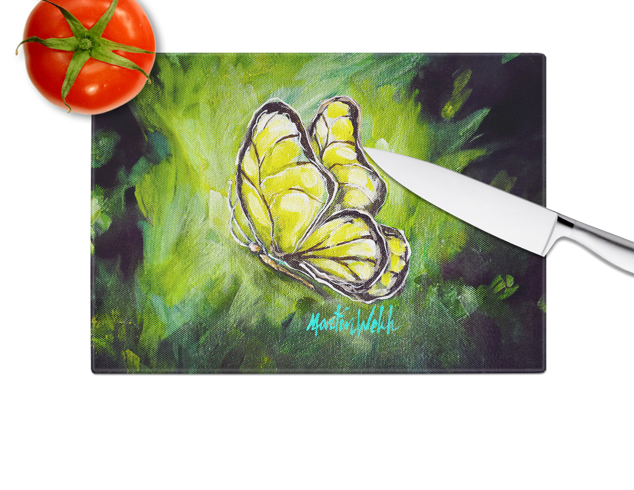 Glover Fly Sage Butterfly Glass Cutting Board