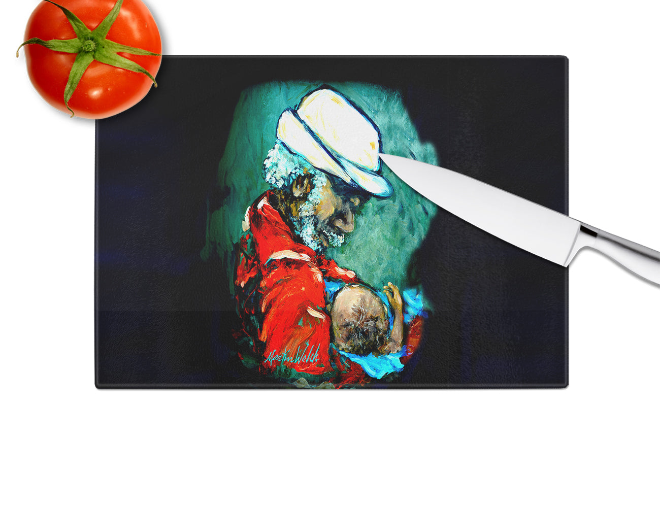 Grand Pappy and Baby Glass Cutting Board