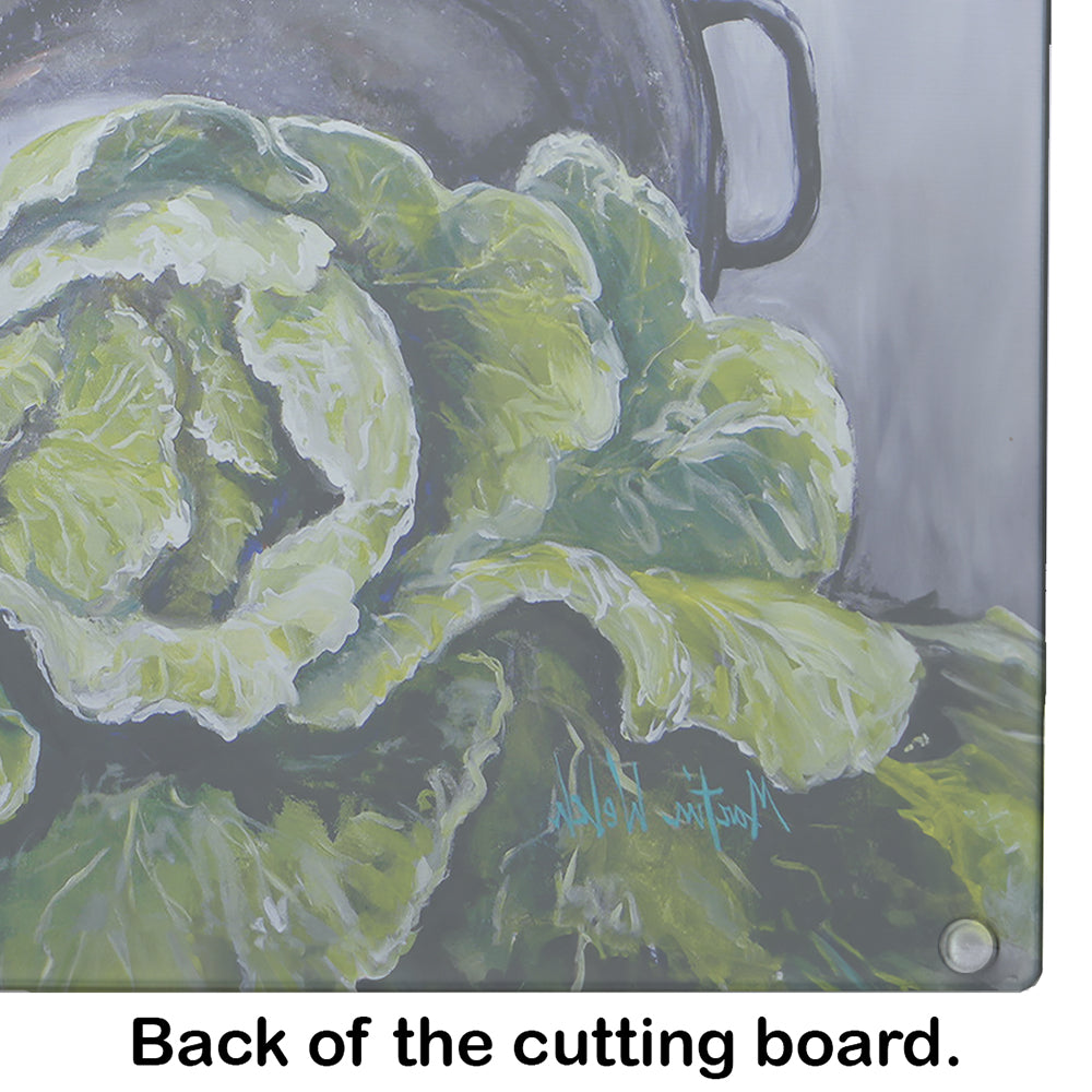 Home Grown In Plaquemines Parish Cabbage Glass Cutting Board