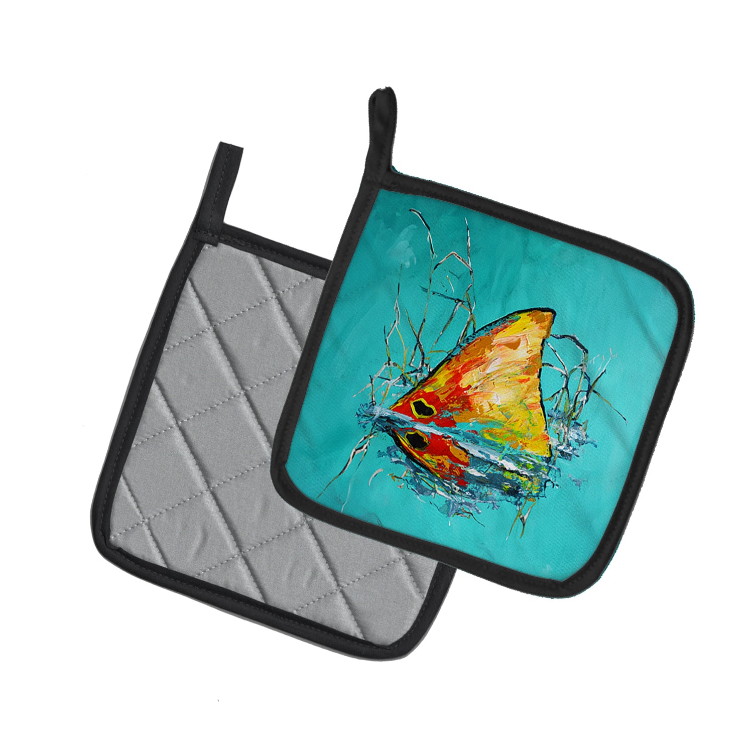 In The Marsh Red Fish Pair of Pot Holders