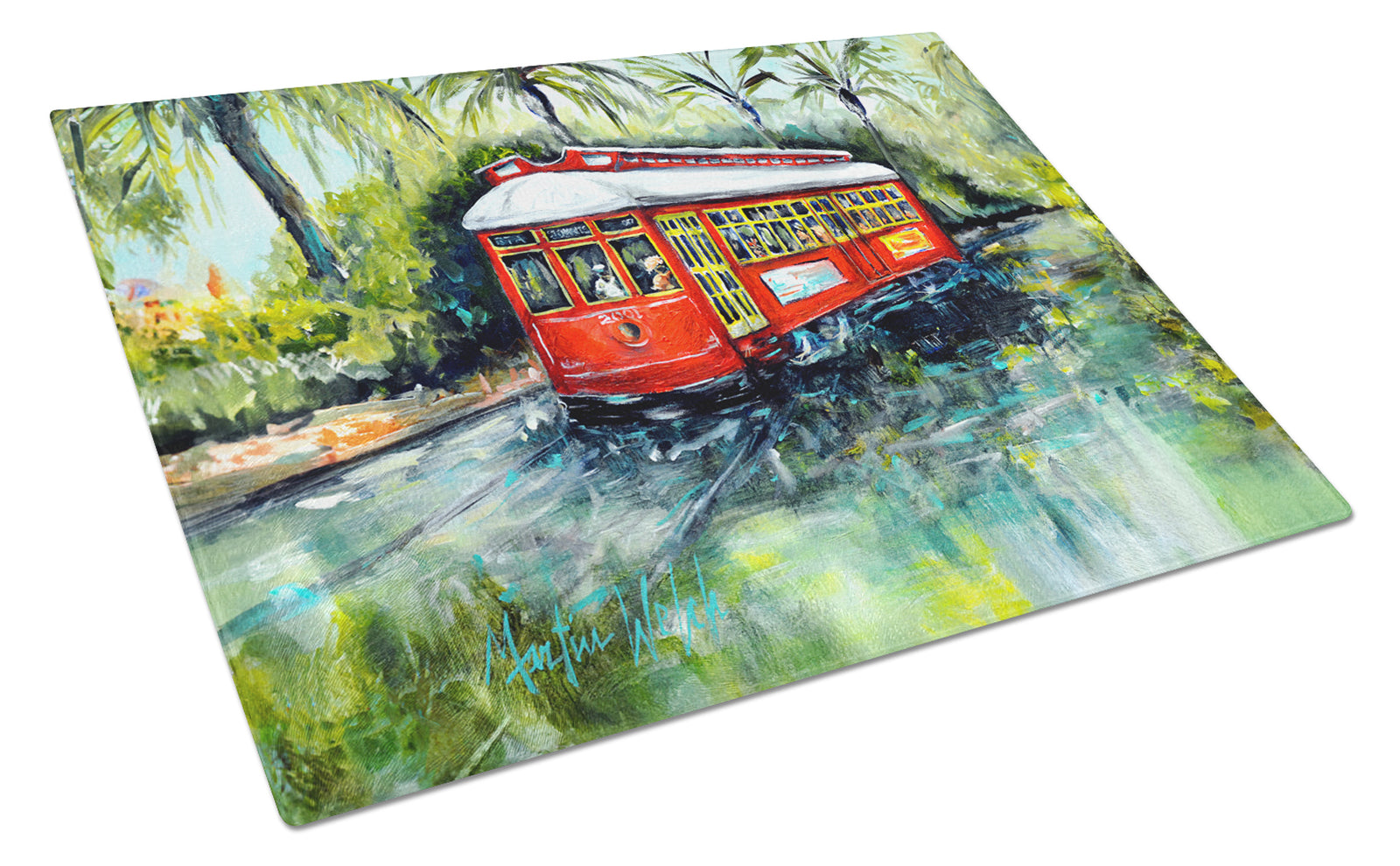 Buy this Little Red Street Car Glass Cutting Board
