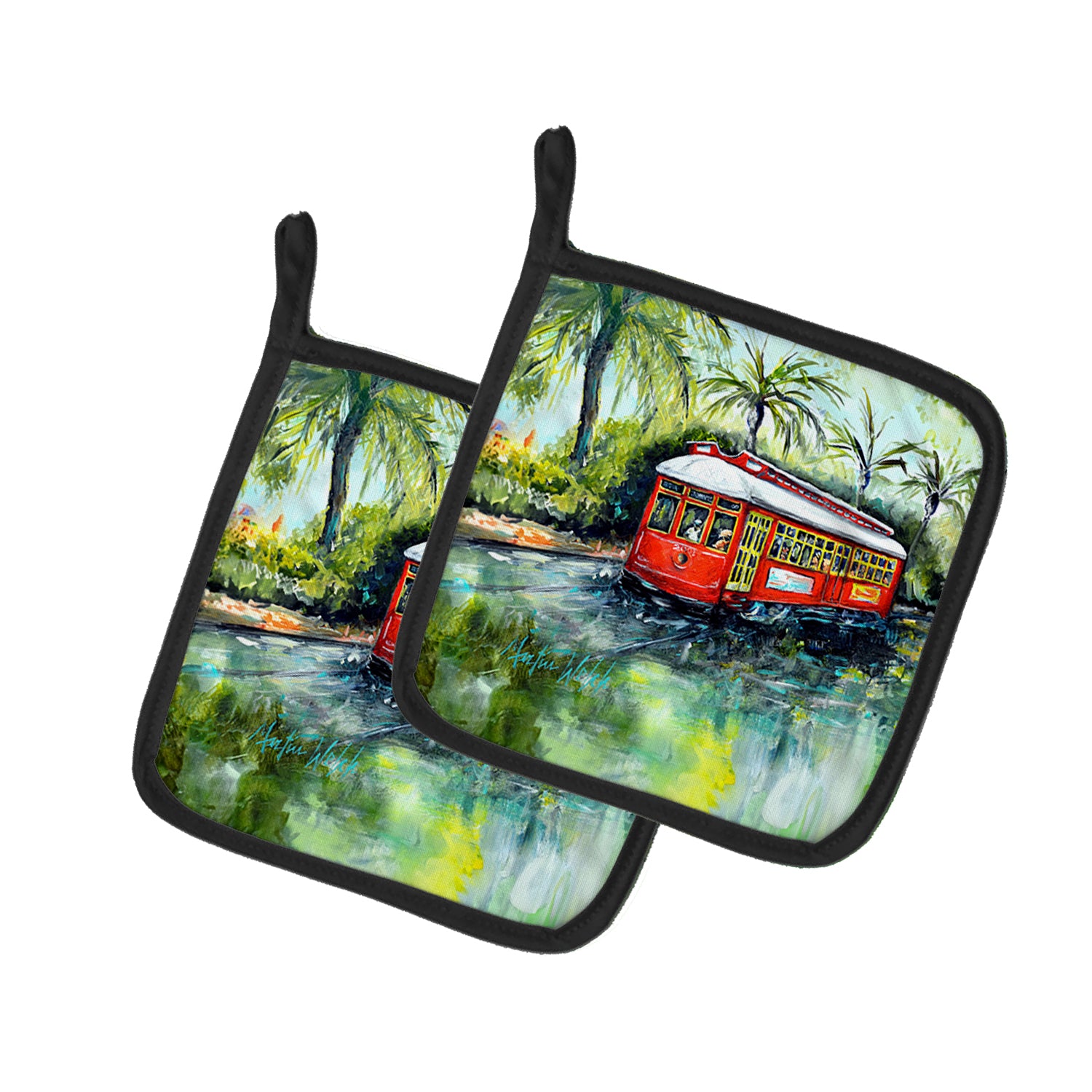 Buy this Little Red Street Car Pair of Pot Holders